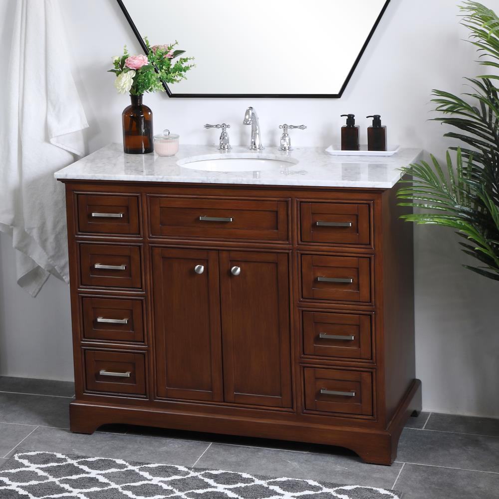 Elegant Decor First Impressions 42-in Brown Undermount Single Sink ...