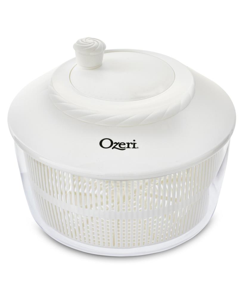 Ozeri SS2-W Italian Made Fresca Salad Spinner and Serving Bowl, BPA-Free Multisize Acrylic BPA-Free Reusable Food storage container with Lid