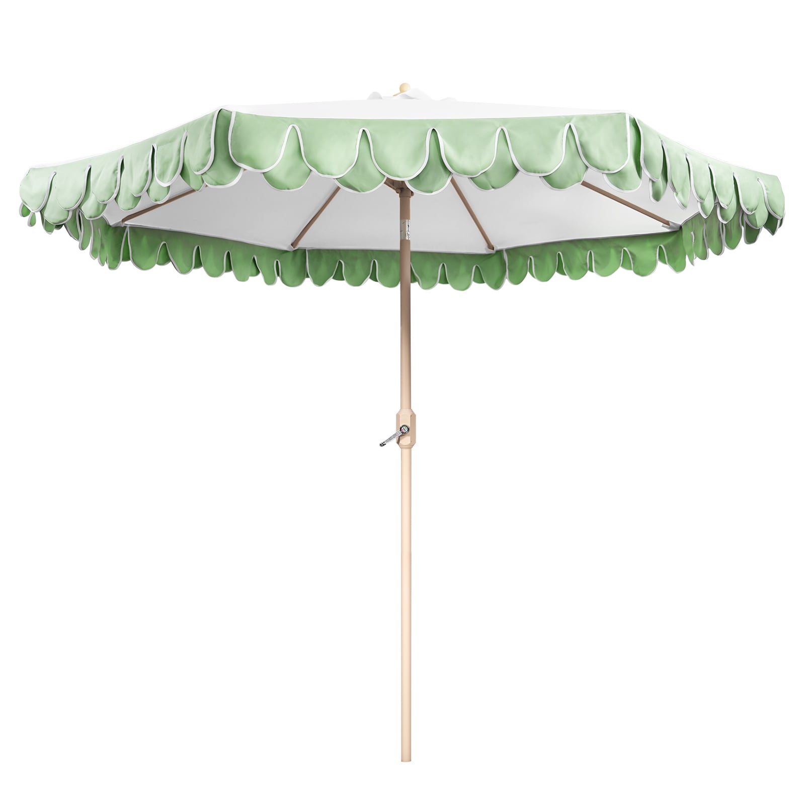 GARSING 9FT-SKIRT -GREEN 9-ft Aluminum Green Push-button Tilt Market Patio Umbrella
