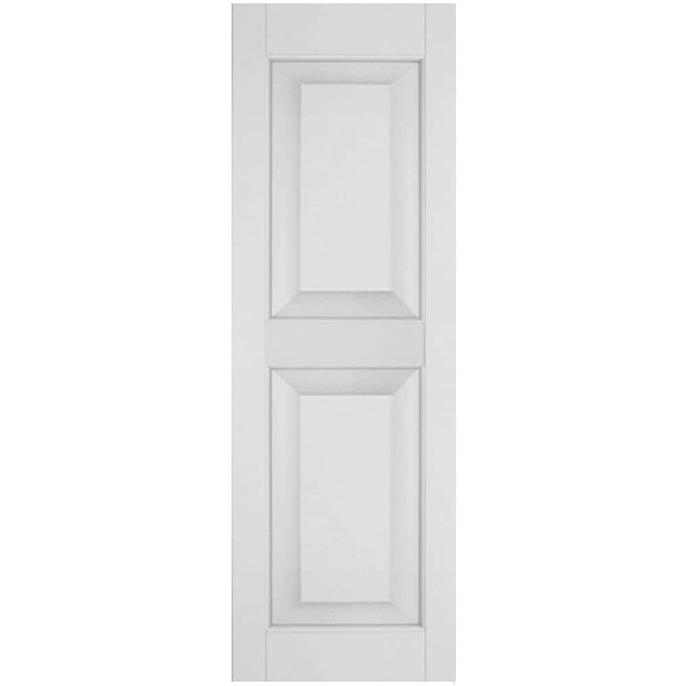 Ekena Millwork RWR12X031PRP 12-in W x 31-in H Primed Paintable/Stainable Farmhouse Wood Exterior Shutters (2-Pack)