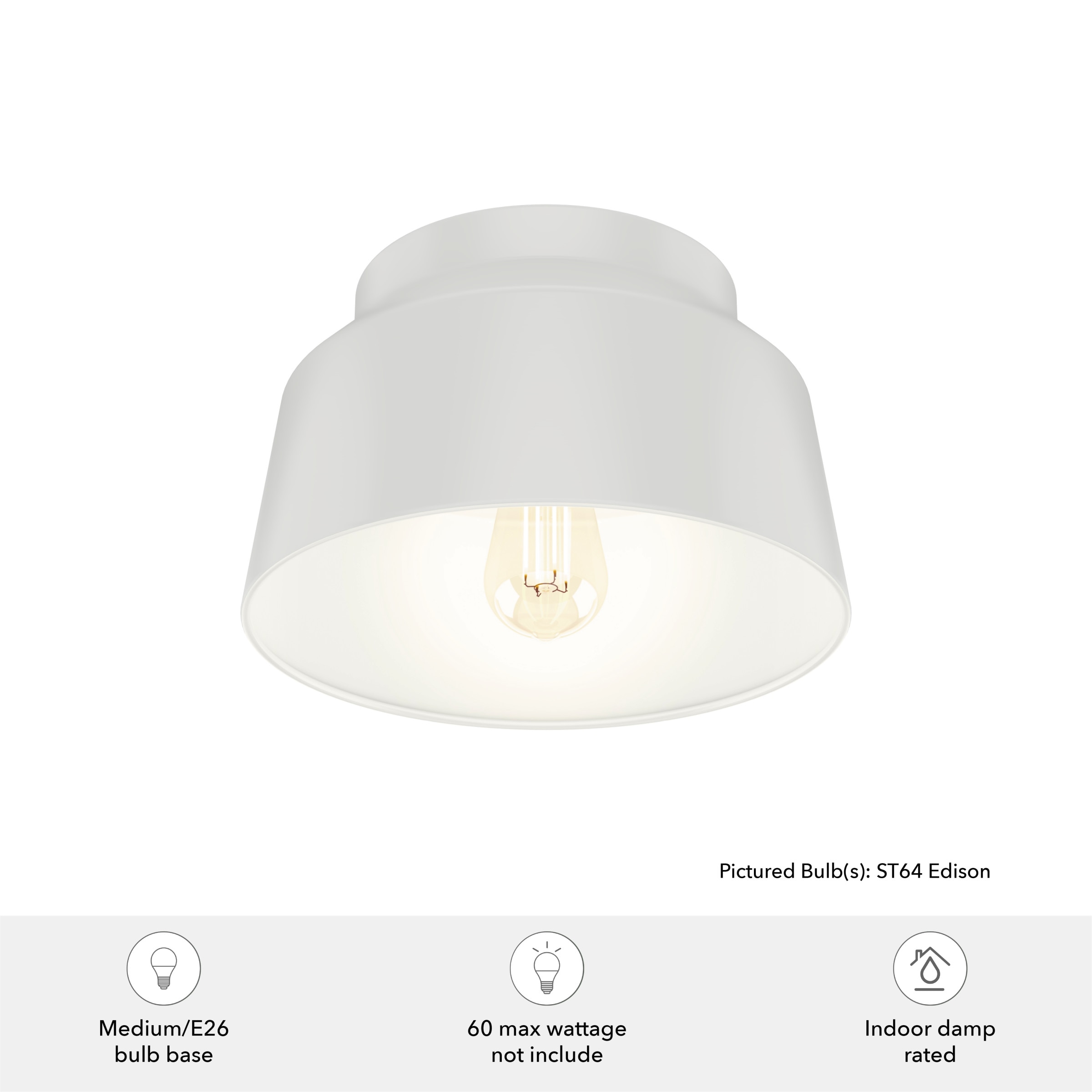 Dove Grey Aluminum LED Mid-Century Modern Flush Mount
