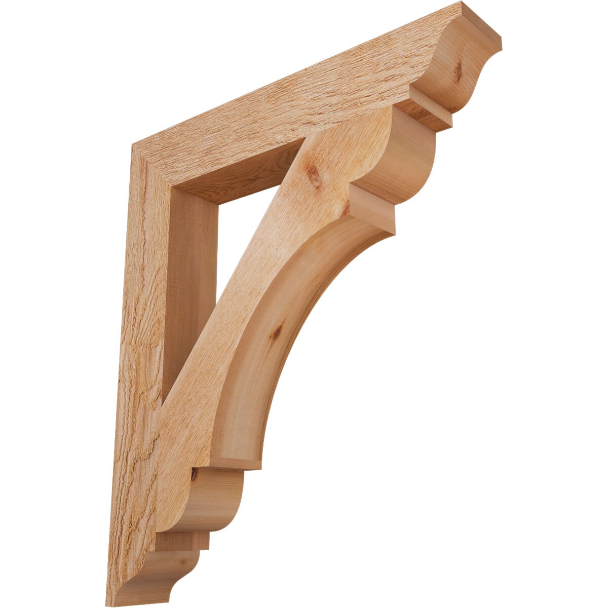 Ekena Millwork BKT04X24X28OLY01RWR Olympic traditional rough sawn 4-in x 24-in x 28-in Western red cedar Brown Wood Standard bracket