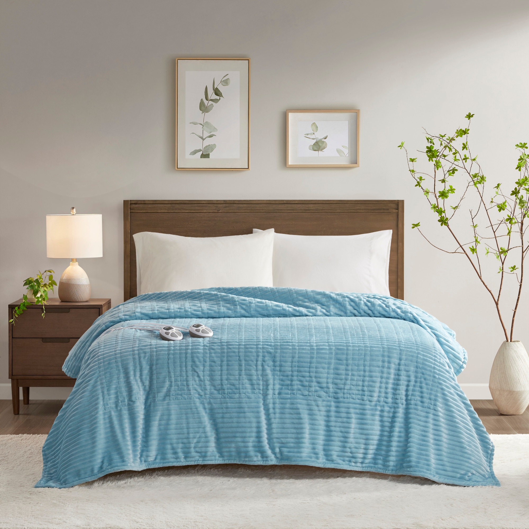 Serta ST54-0293 Blue 100-in x 90-in Polyester Heated blanket