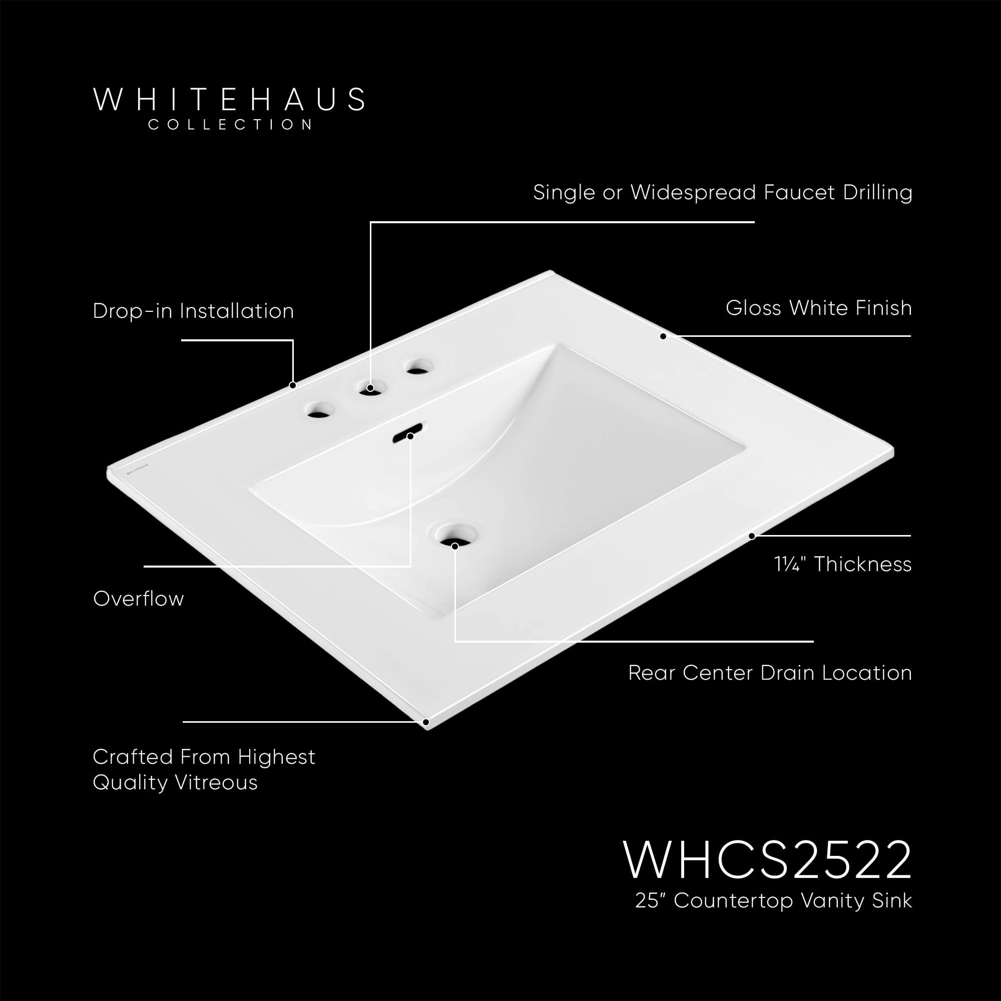 Whitehaus Collection WHCS2522-3H Bath-Sink - View #6