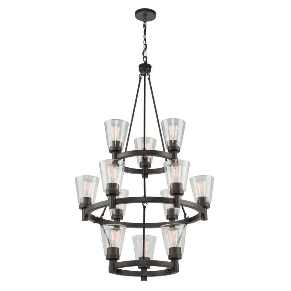 ARTCRAFT AC10762OB Clarence 12-Light Oil-Rubbed Bronze Transitional Dry rated Chandelier