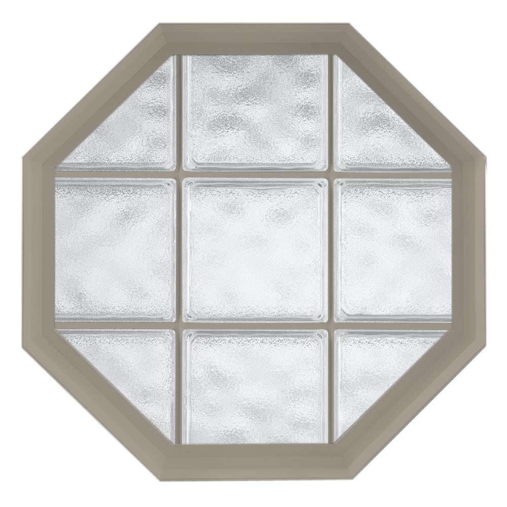 Hy-Lite 8O5858DWV1500G Design 58-in x 58-in Vinyl New Construction Acrylic Block Window