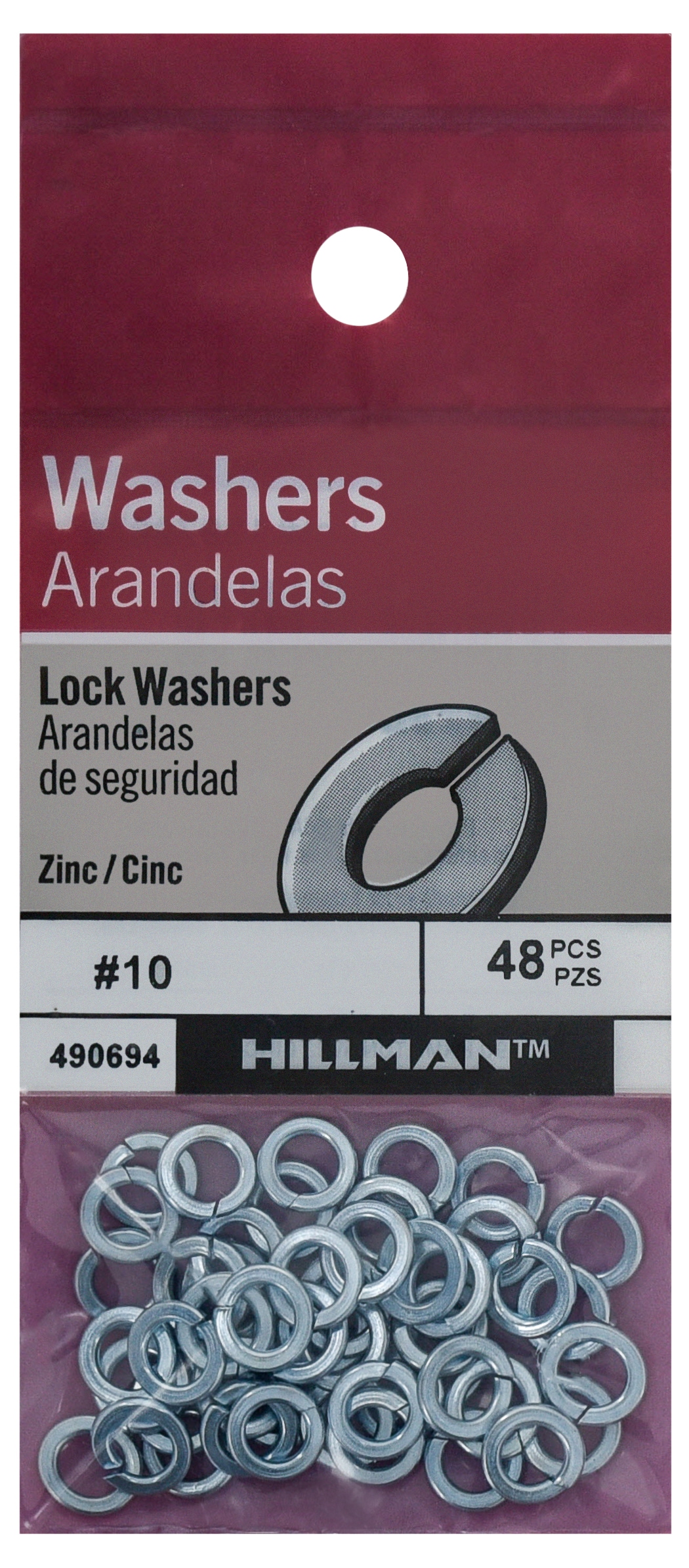 Hillman 490694 #10 3/8-in Zinc-plated Steel Split Lock Washer 48-Count