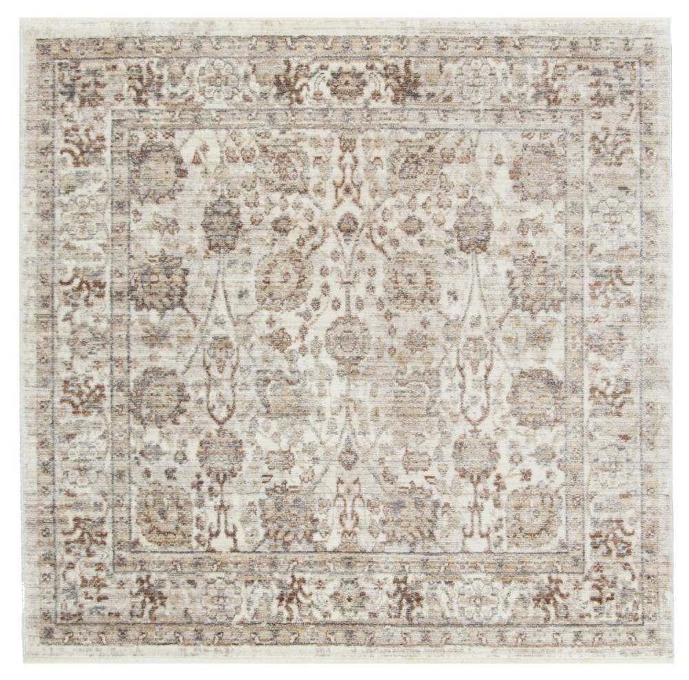 Cream 4' x 4' Square Safavieh Illusion Collection ILL704K Vintage Distressed Viscose Area Rug Teal 