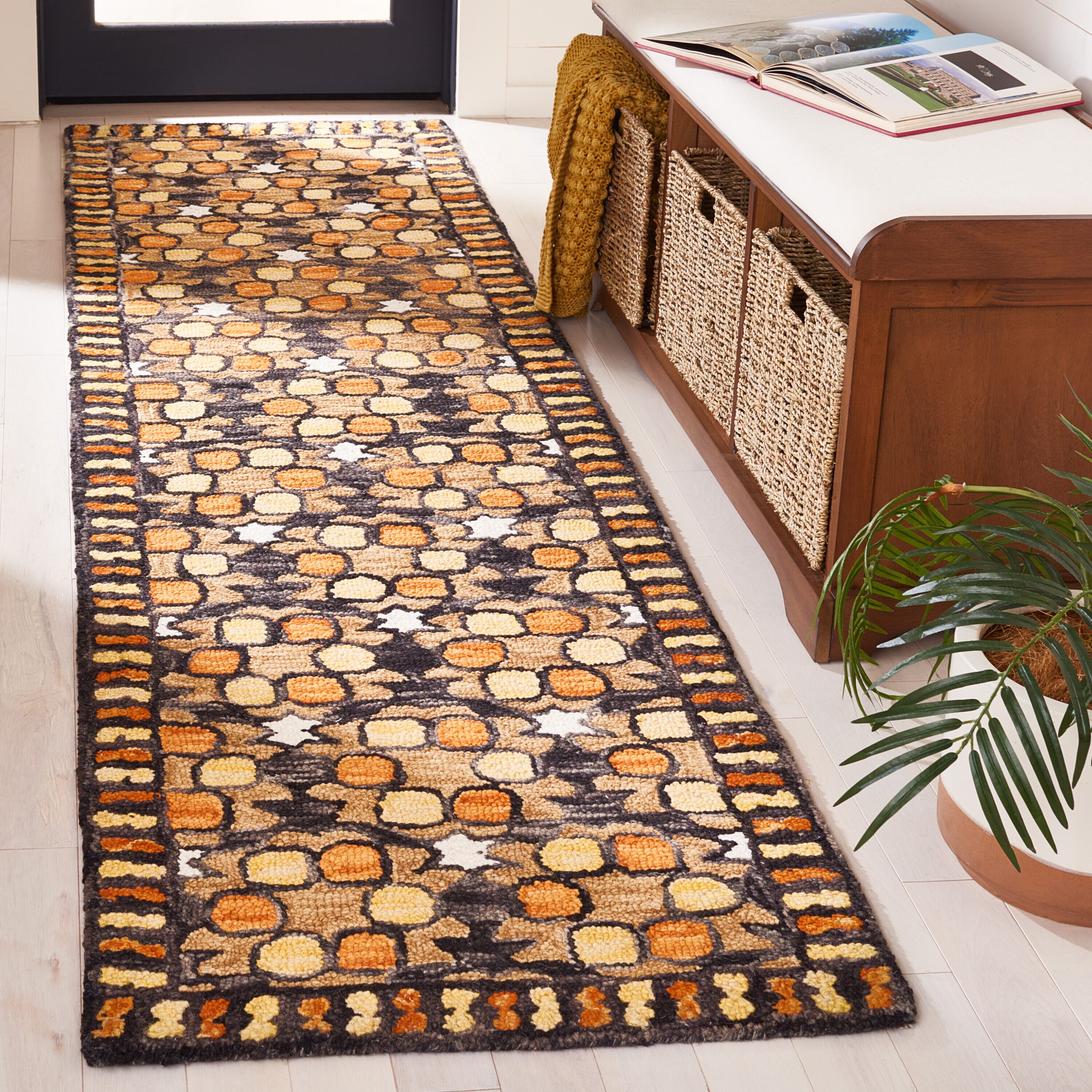  Aspen 128 Light Yellow/Orange Contemporary 2ft-3in x 9ft Runner Rug