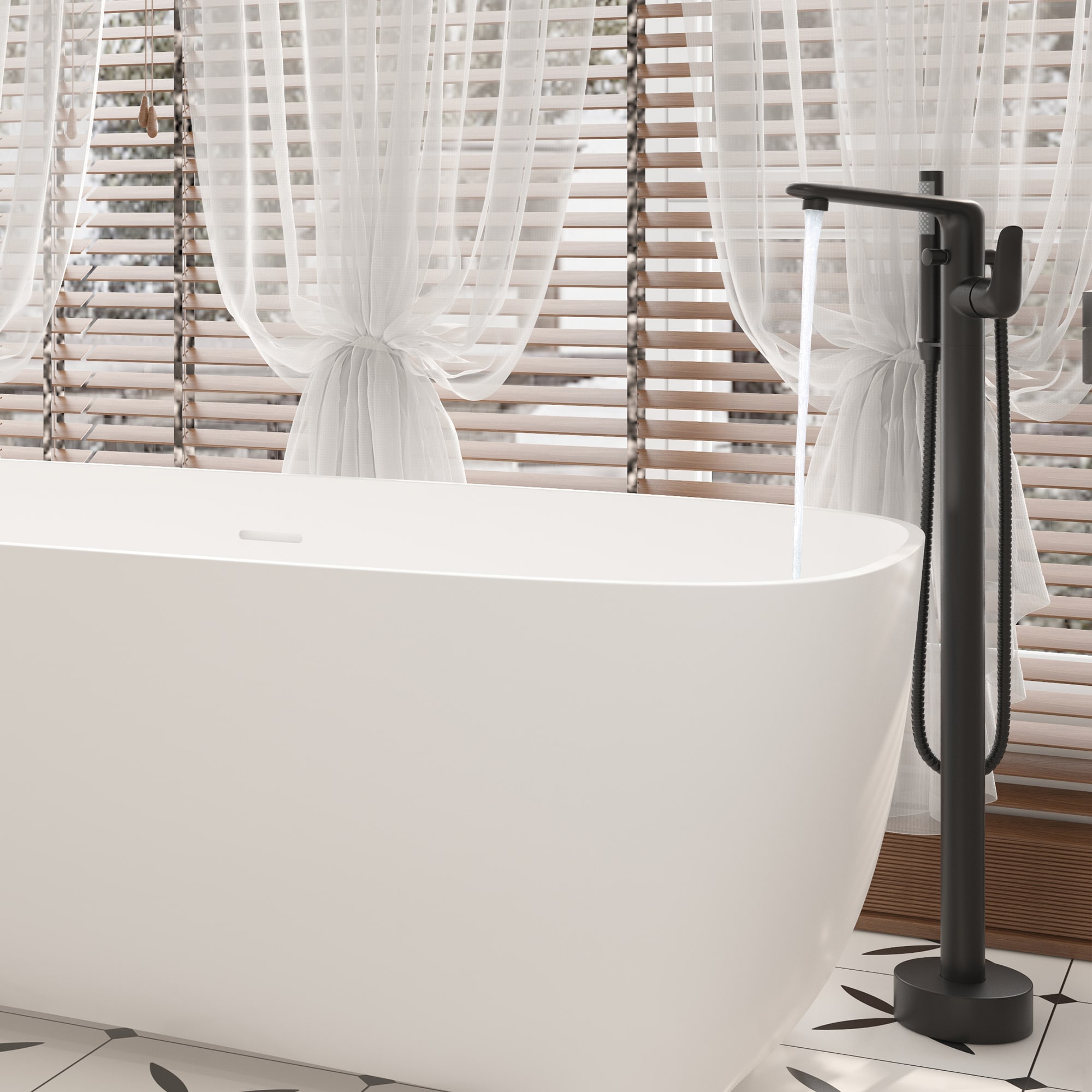 CASAINC TC08-MB Roman-Tub-Faucets - View #2
