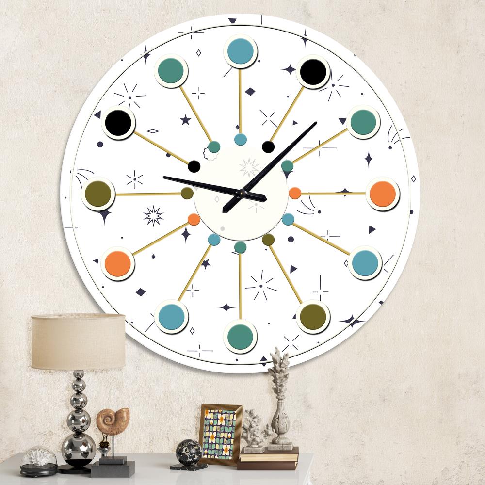 Designart CLM24004-C38 Analog Round Wall Mid-century