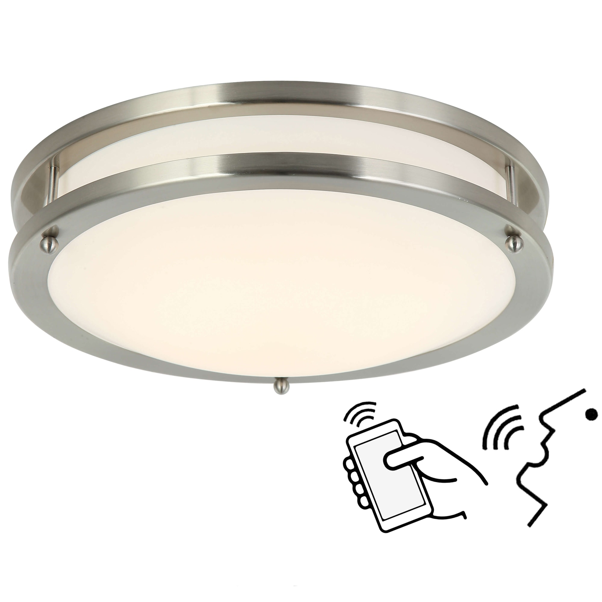 CASAINC CASASLL01 LED Flushmount 1-Light 12-in Silver LED Flush Mount Light ENERGY STAR