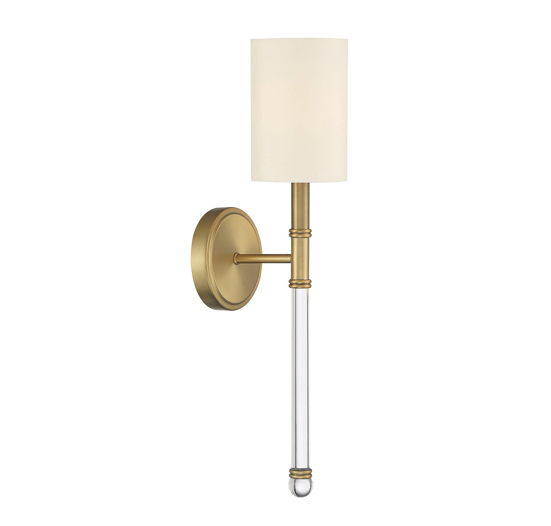 Elegant Fremont Warm Brass Wall Sconce with Soft White Shade