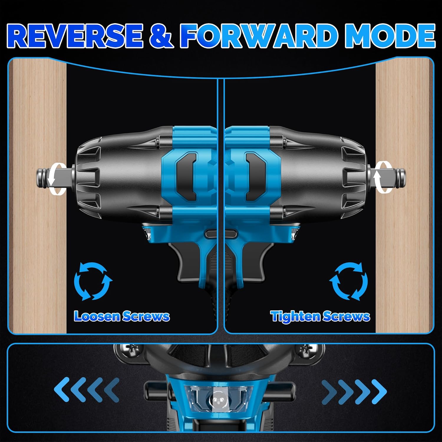 Takuoo Cordless Impact Wrench 1/2 Inch, 1000N.m (740Ft-lbs) Brushless