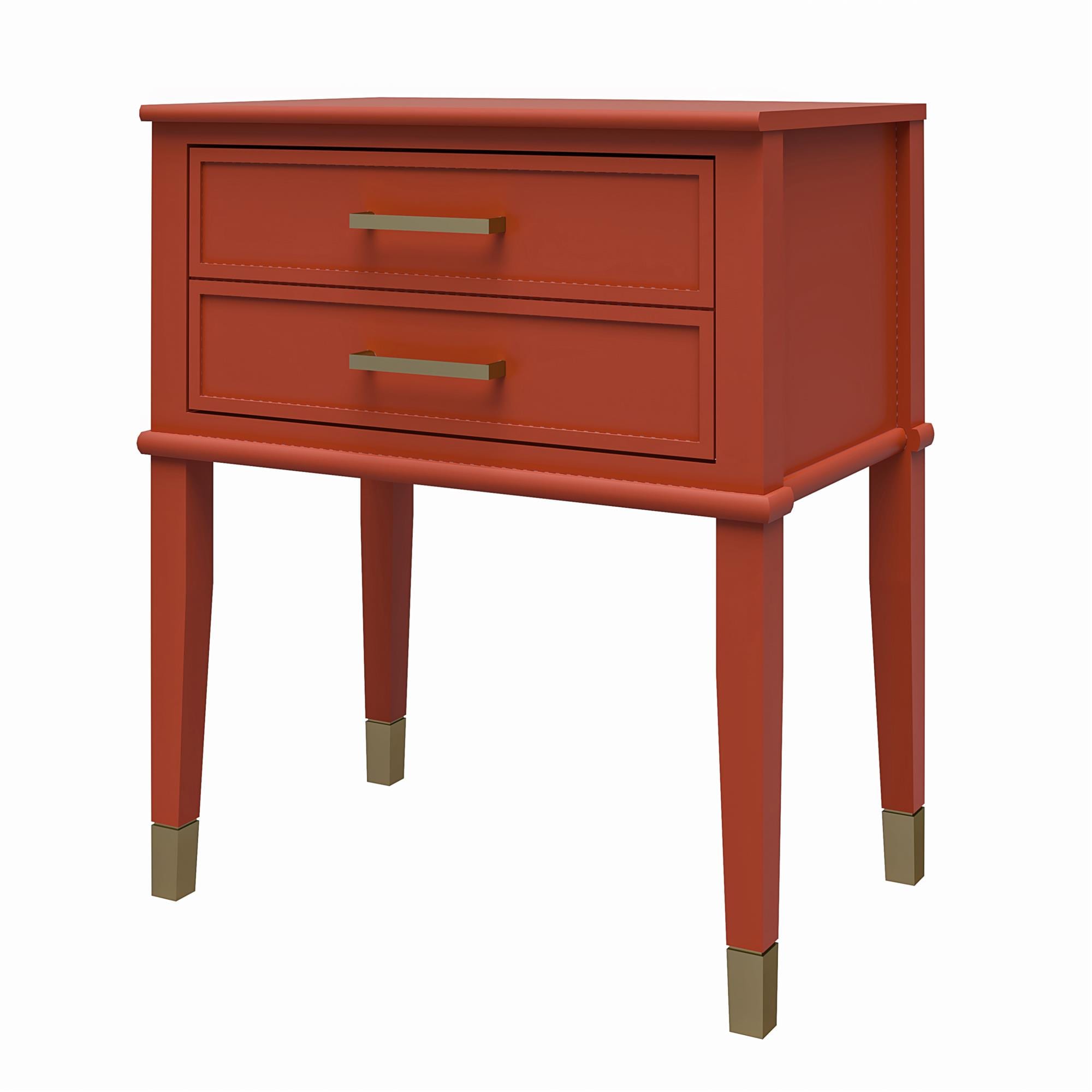 red side table with drawer