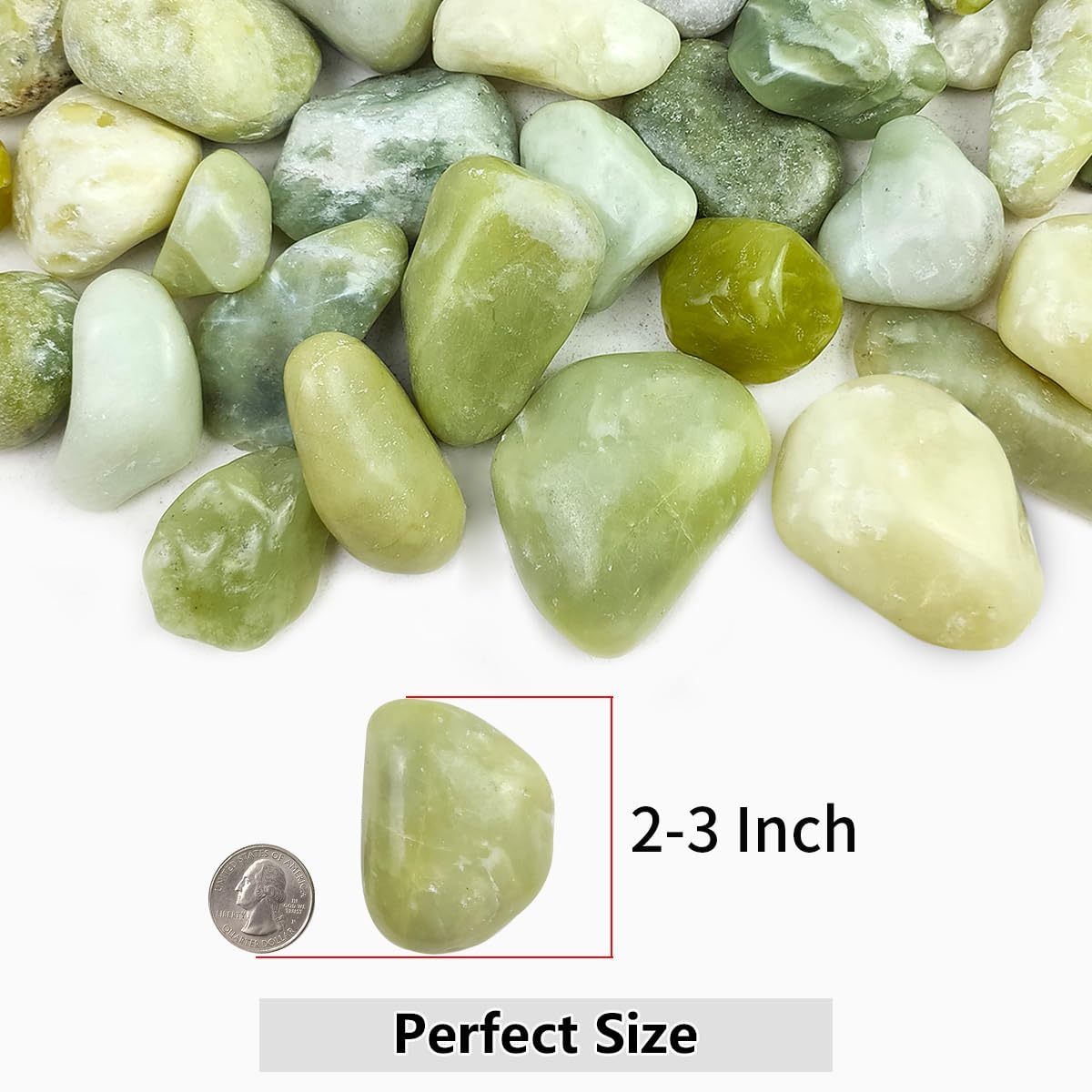 Misopily 20lbs Jade River Rocks 2 to 3 Inch Natural Polished Pebbles ...