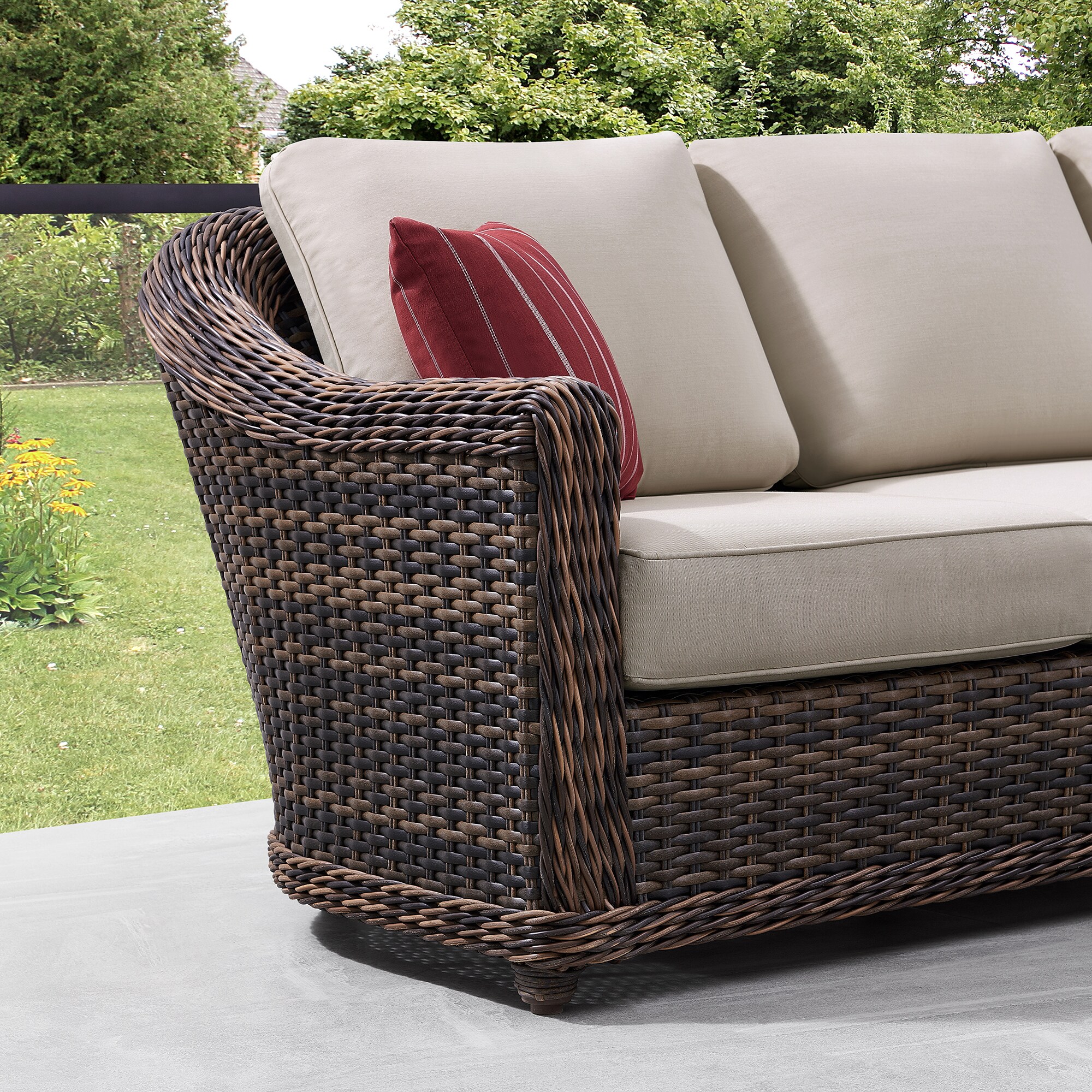 OVE Decors Carter 4 Piece Wicker Patio Conversation Set with Tan