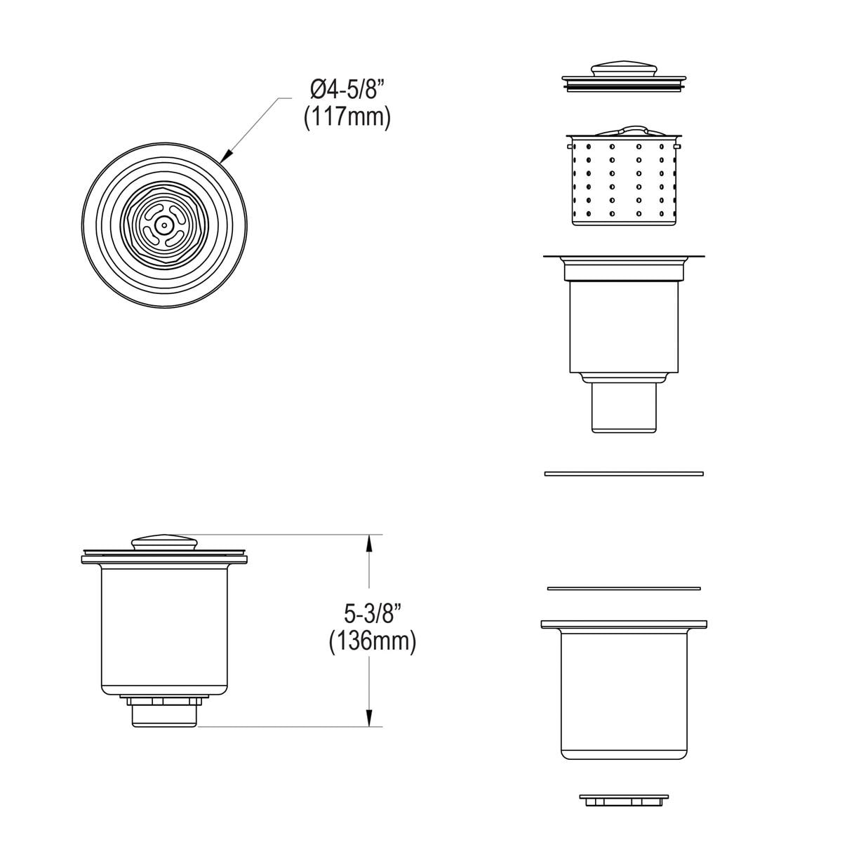 Elkay 3.5-in Stainless Steel Strainer in the Kitchen Sink Strainers ...