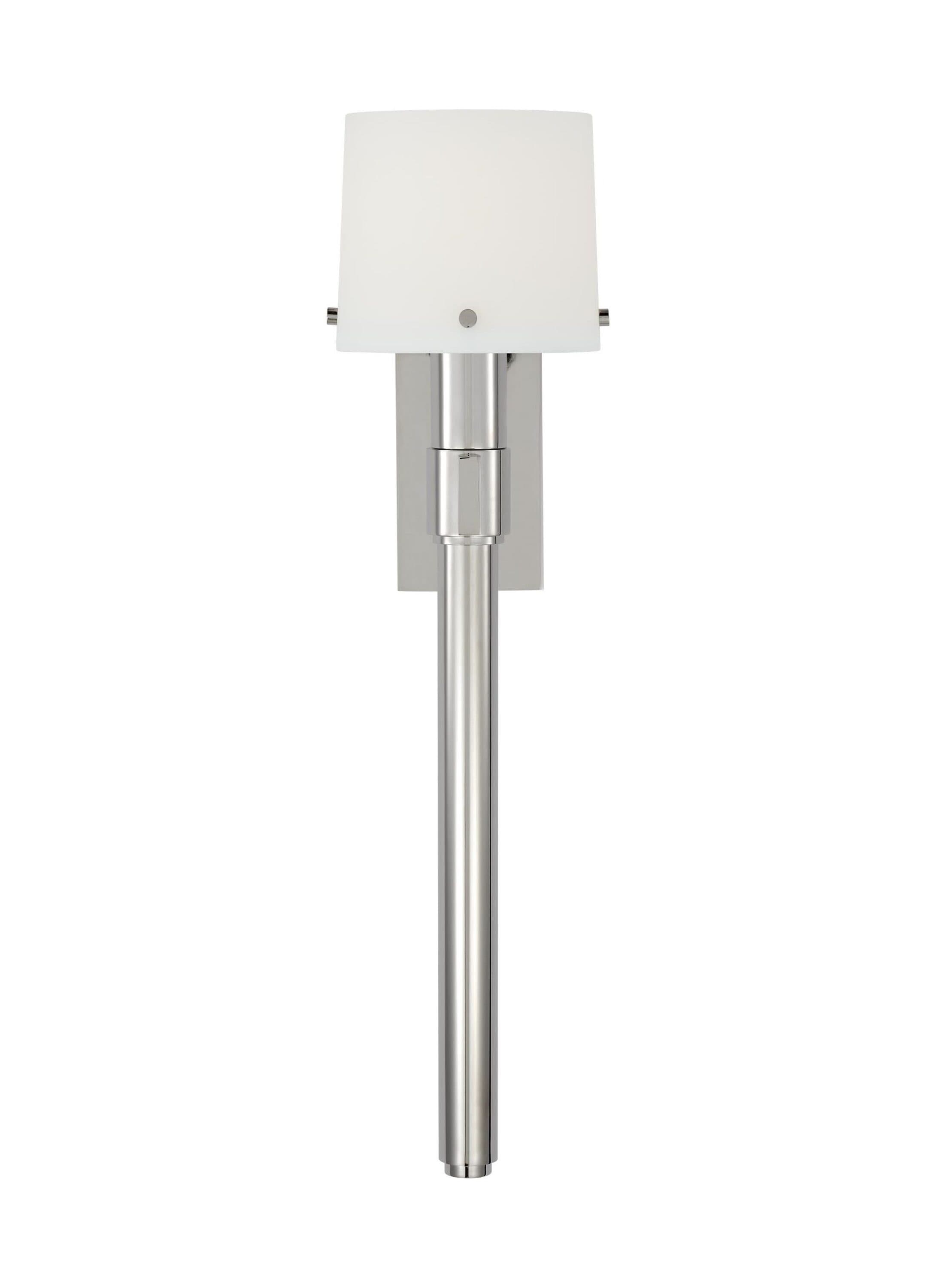 Polished Nickel 24" Dimmable Wall Sconce with Etched Glass Shade
