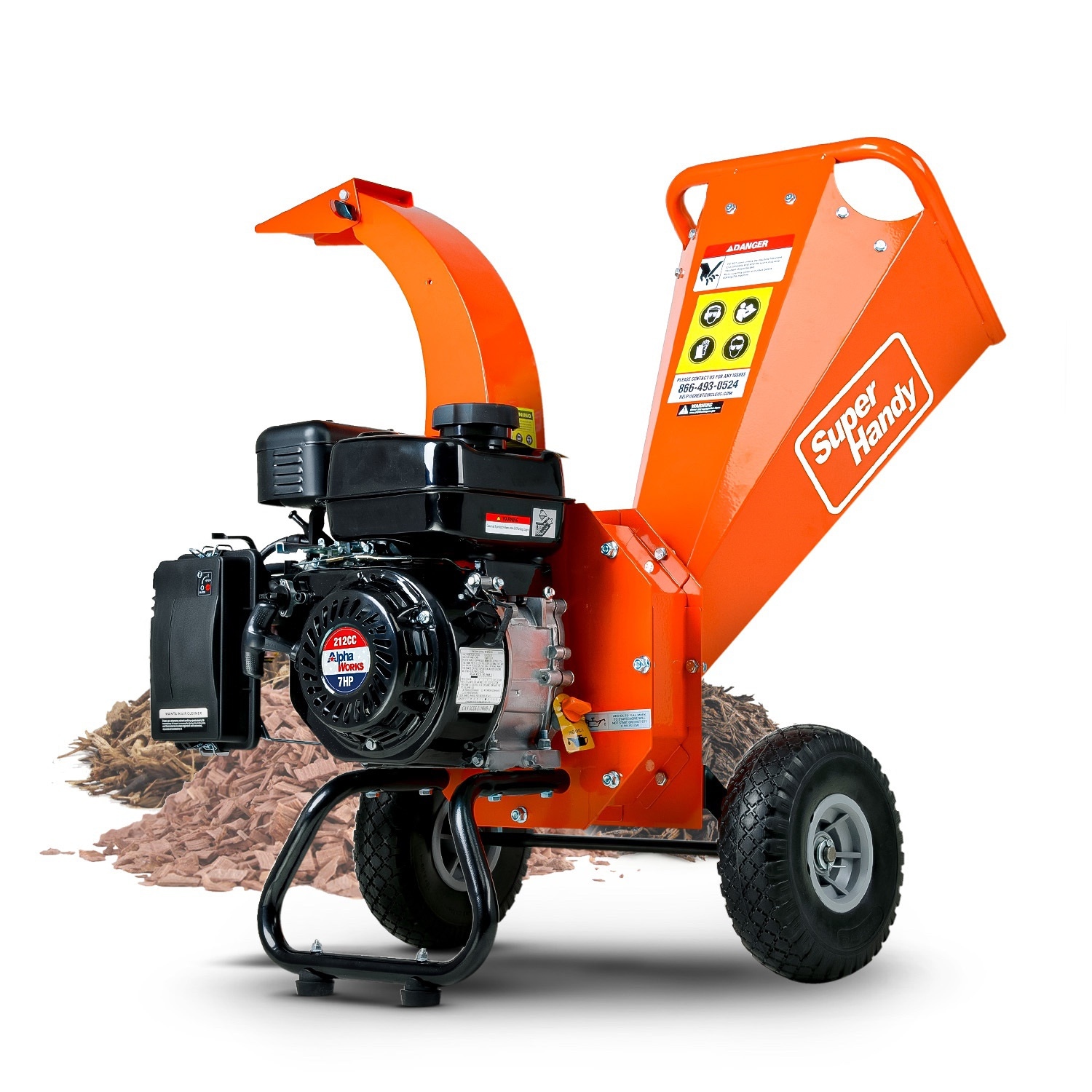 SuperHandy SuperHandy Mini Wood Chipper Shredder – 7HP 212CC Gas Engine 3in Max Branch Diameter GUO035 Sansujyuku sansujyuku.com