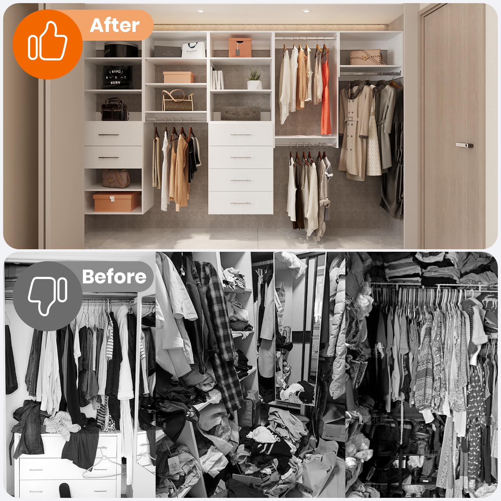 LOVMOR LO-095F005609-SY-ZJL Wood-Closet-Shelves - View #5
