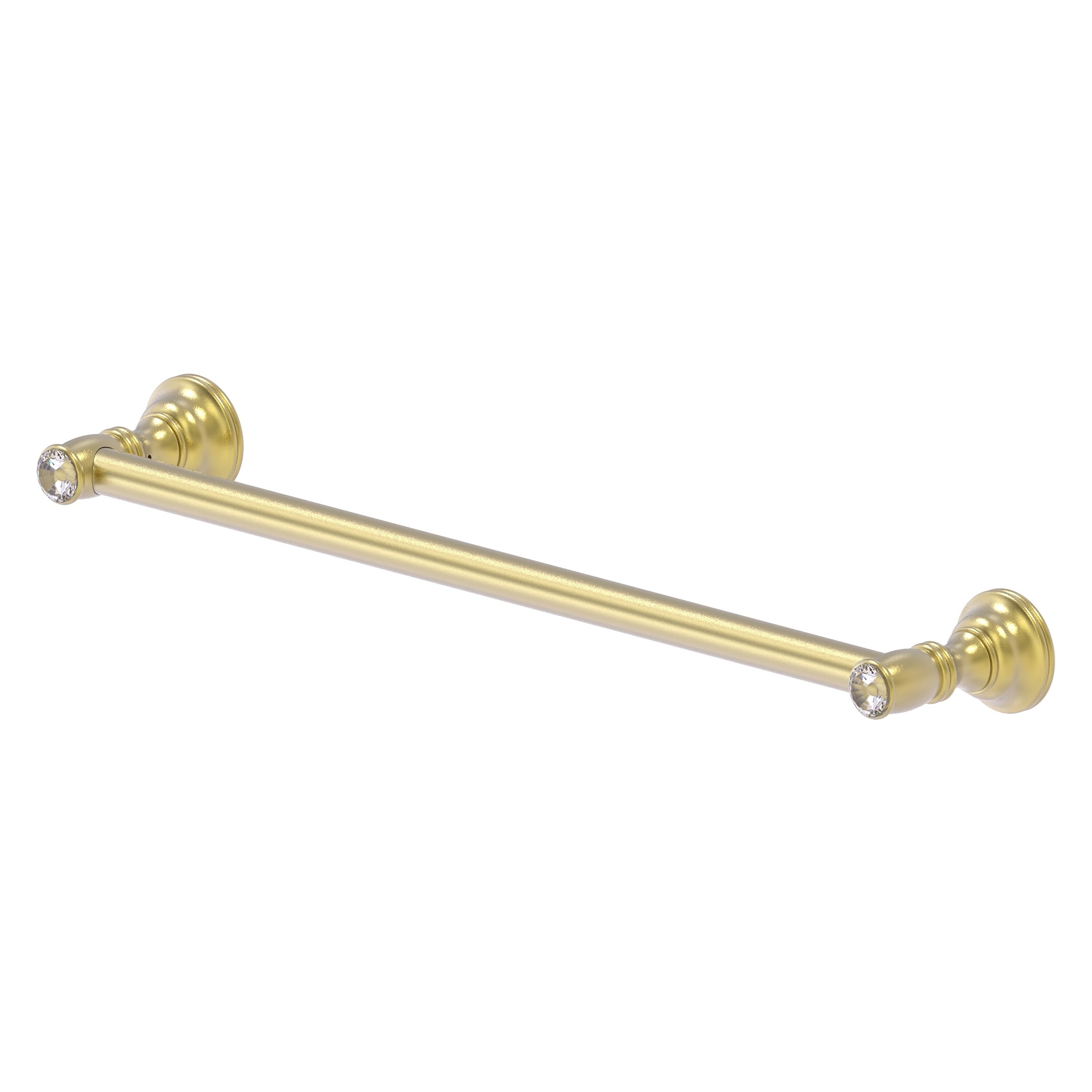 Allied Brass CC-41-18-SBR Carolina Crystal 18-in Satin Brass Wall mount Single Towel Bar
