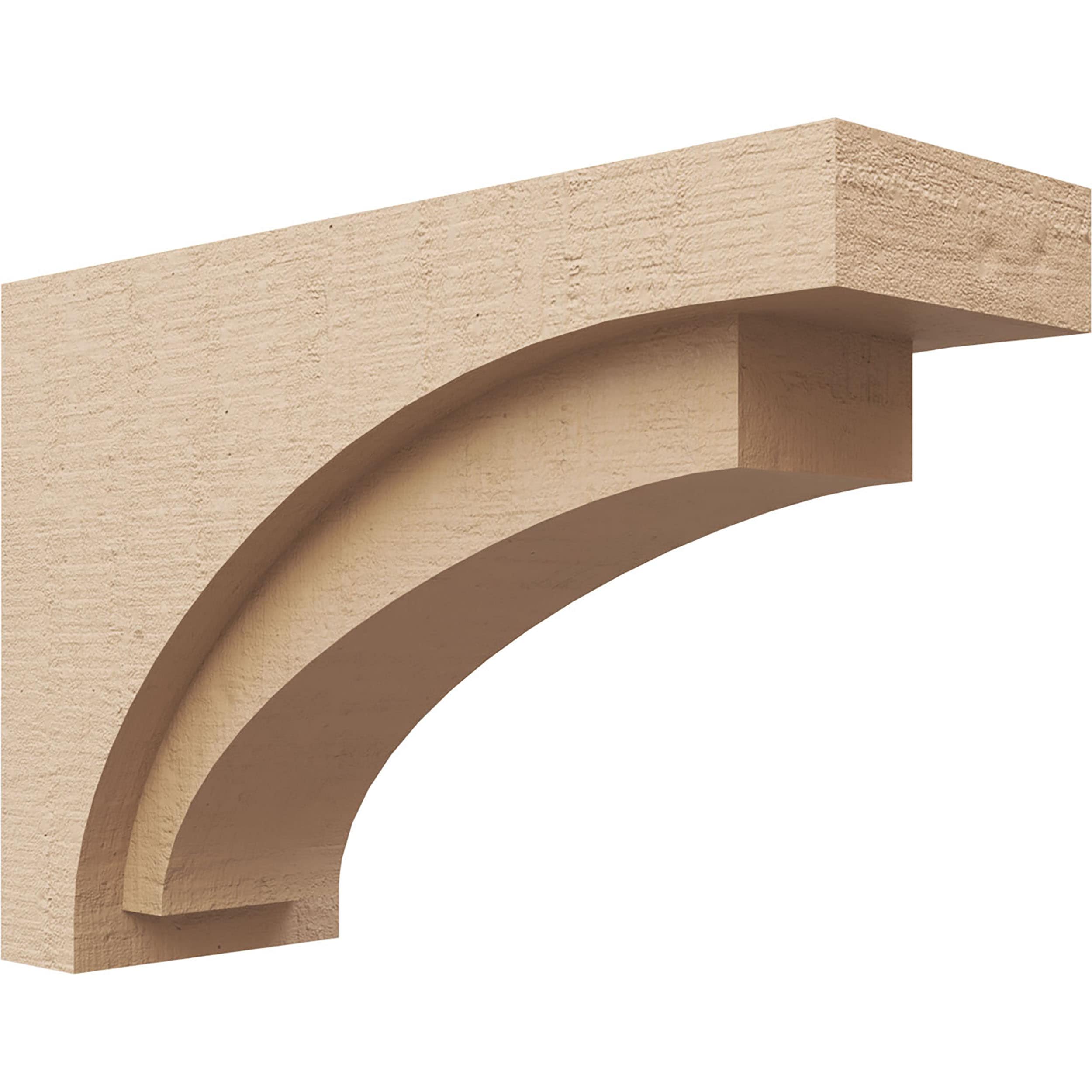 Ekena Millwork CORU06X18X12RIVRCPR 6-in x 18-in x 12-in Rough Cedar Woodgrain TimberThane Primed Urethane Paintable/Stainable Corbel