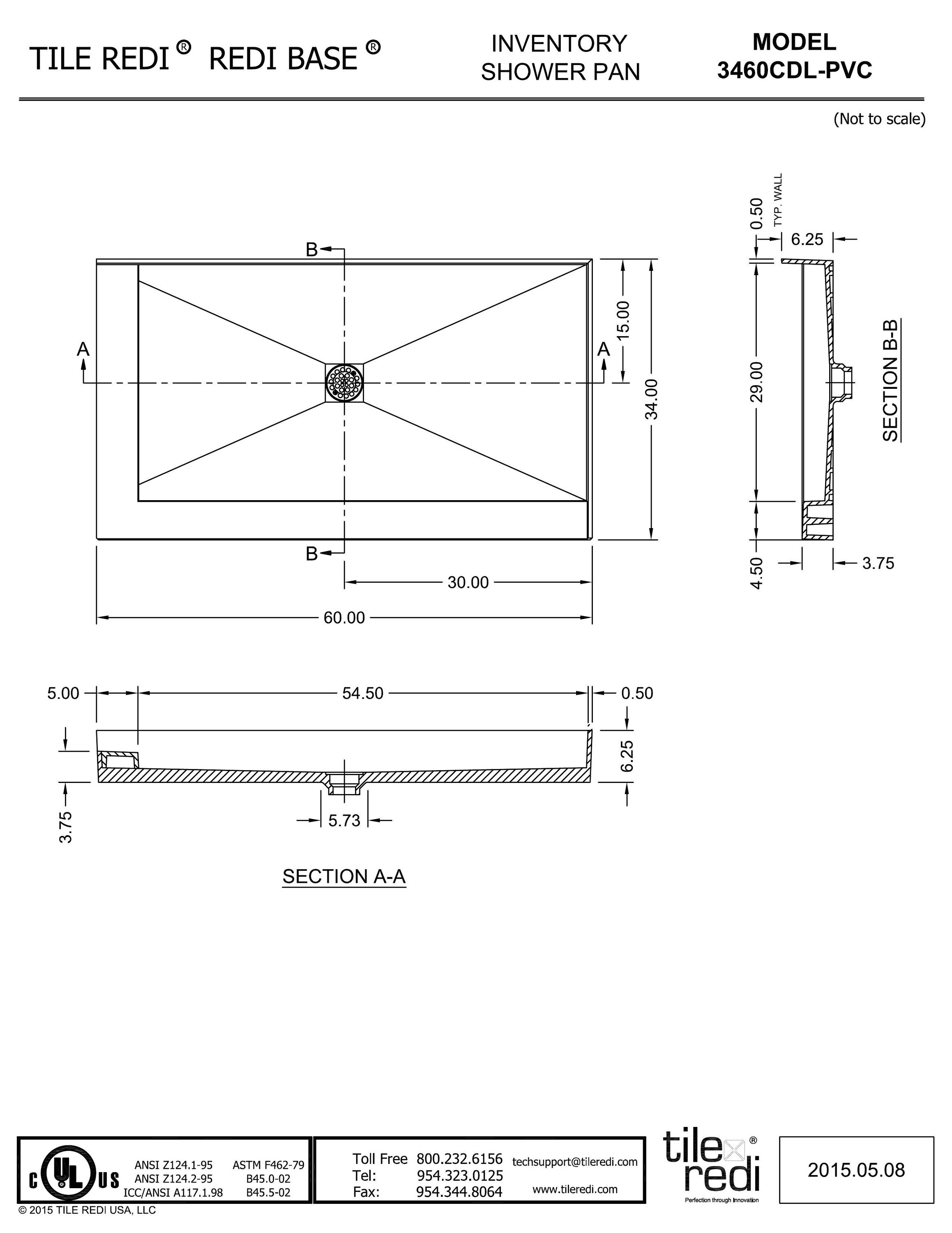Tile Redi 3460CDL-PVC Shower-Floors - View #10