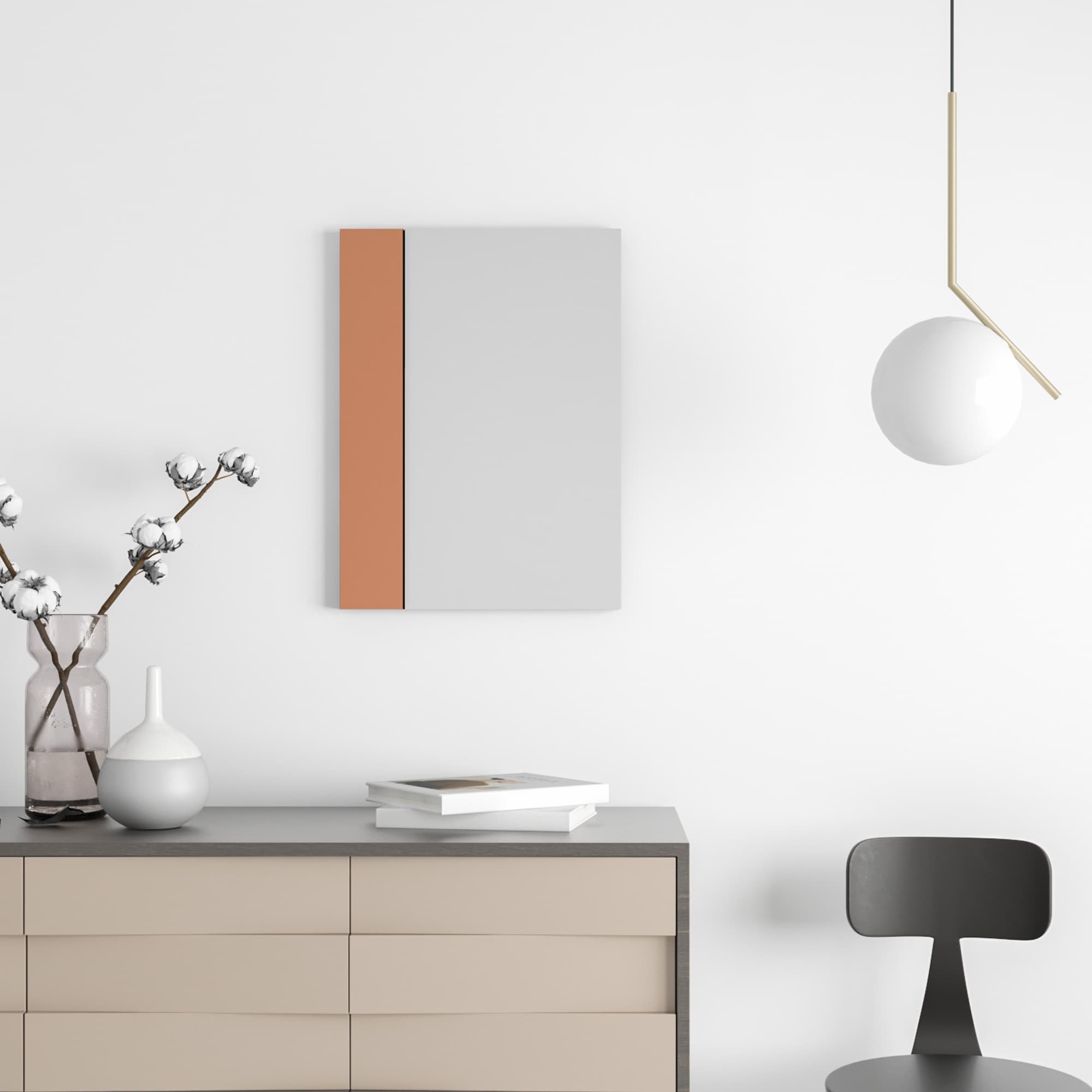 MH LONDON MH-MR-695 Eric 17.75-in W x 23.75-in H Rose Gold Polished Frameless Wall Mirror