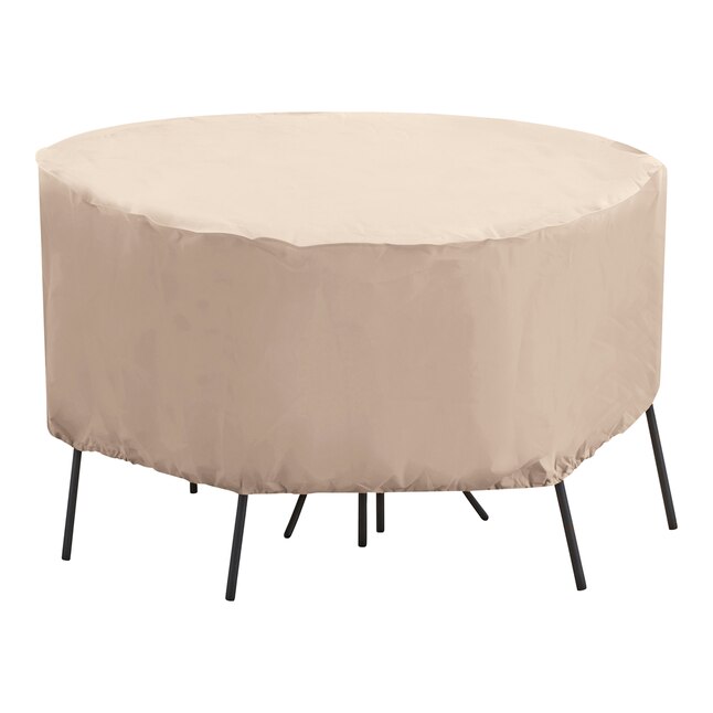 Elemental Tan Polyester Bistro Set Patio Furniture Cover In The Covers Department At Com - Patio Table Storage Covers