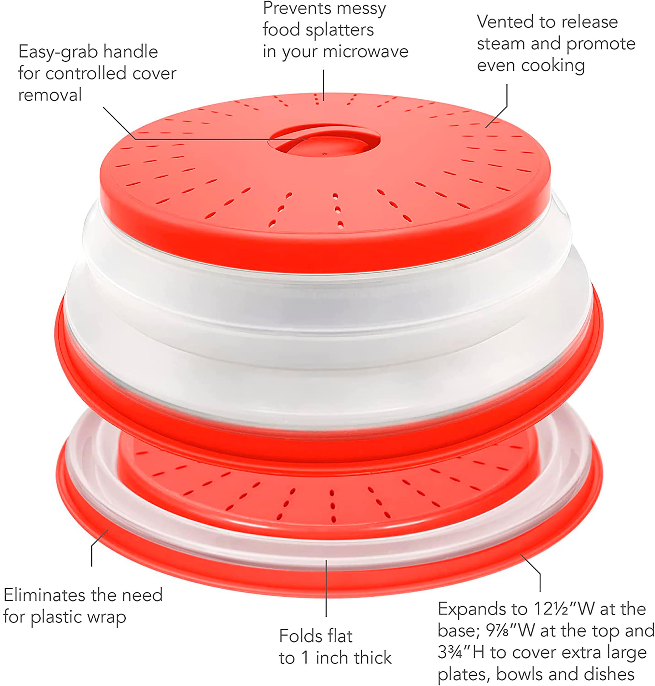 Tovolo Microwave Collapsible Food Cover 3-Pack Multisize Plastic Reusable  Collapsible Bowls in the Food Storage Containers department at