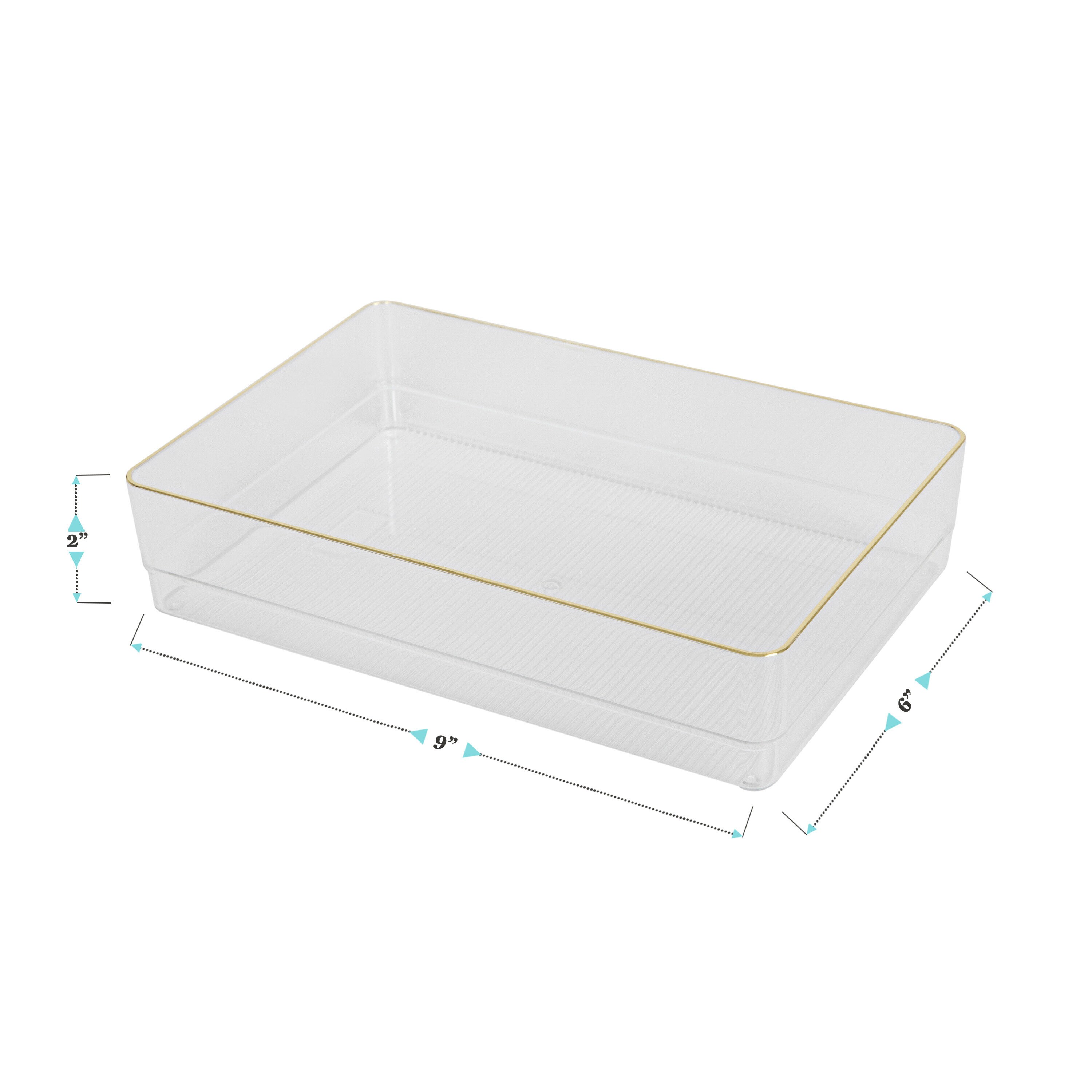 Martha Stewart Brody Plastic Stackable Office Desktop Organizer with Drawer, Clear, 2/Set (BEPB45122 | Quill
