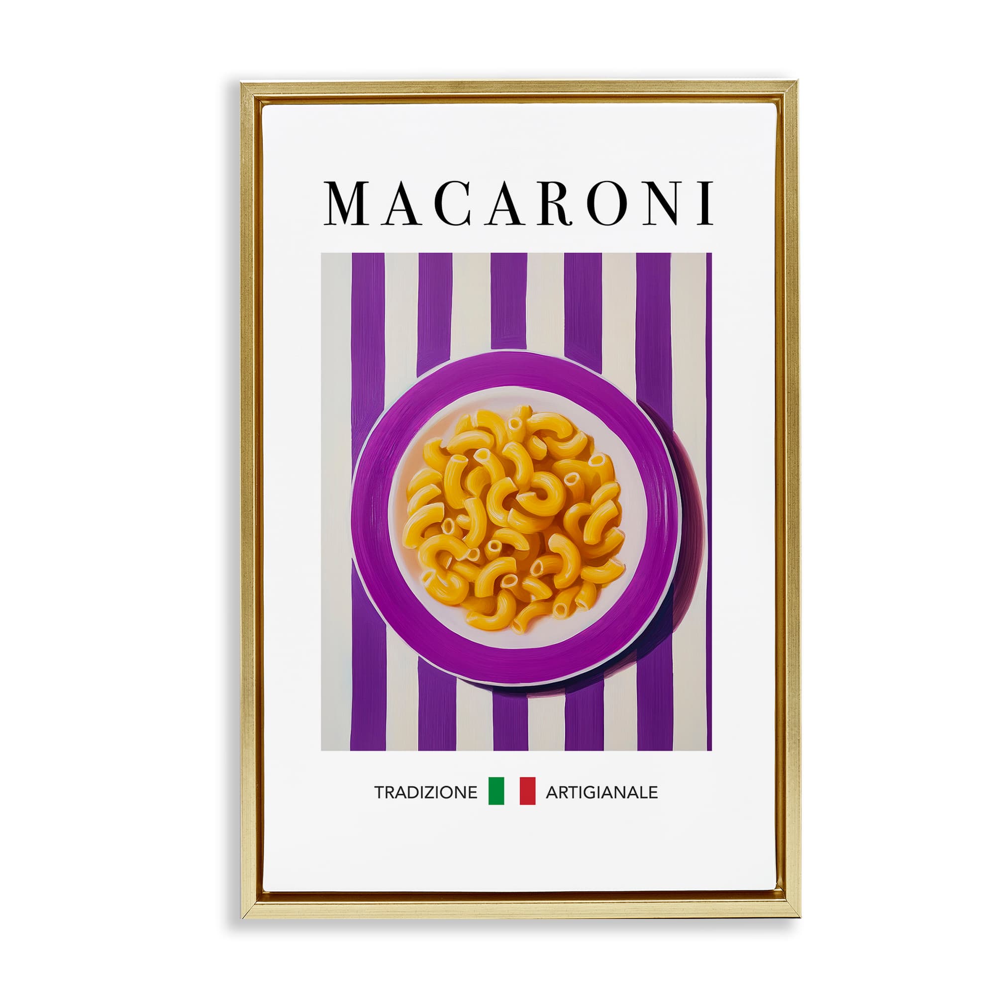 Stupell Industries BT-221-FFG-20X30 Traditional Macaroni Pasta Gold Framed Floater Canvas Wall Art By Andreas Magnusson 21 x 31