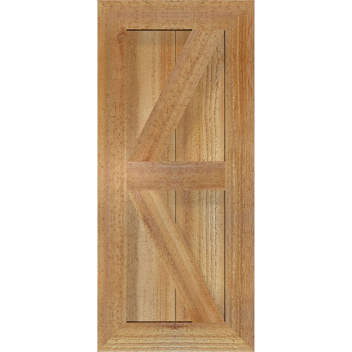Ekena Millwork RBF06Z11X024RWR 10.75-in W x 24-in H Unfinished Paintable/Stainable Board and batten Framed with z-bar Wood Exterior Shutters ( 2 -Pack )
