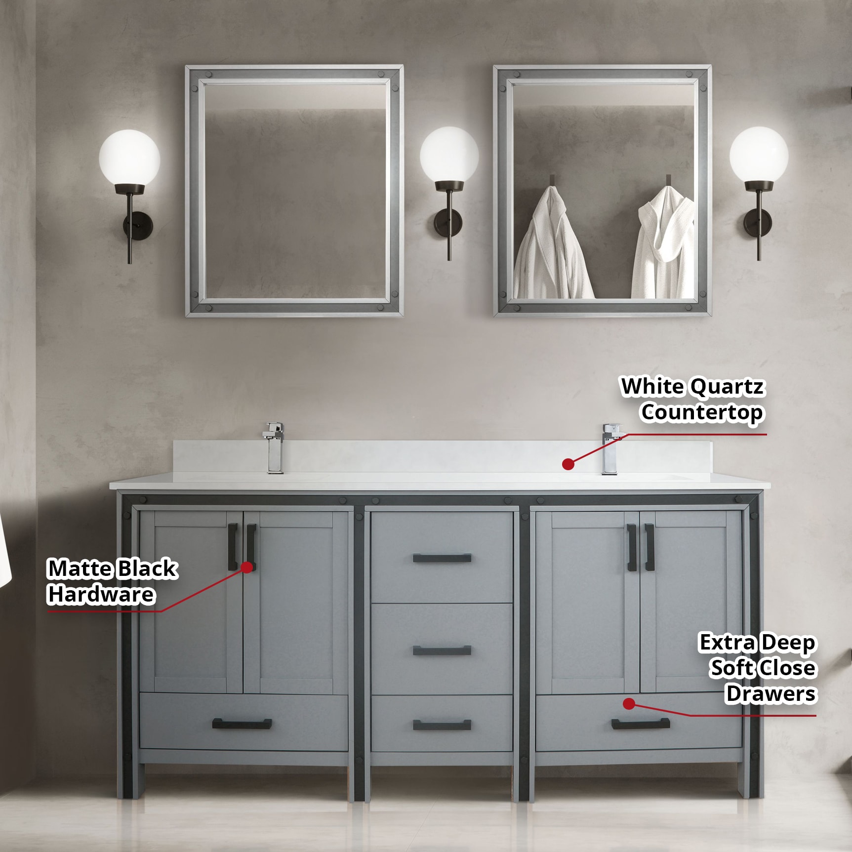 Lexora LVZV72DB200 Bath-Vanity-Combo - View #8
