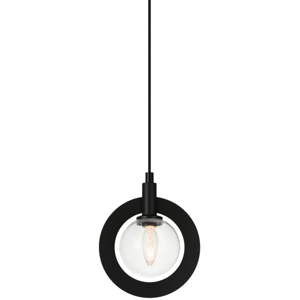 Matteo  Lighting C80701BKCL Astro 1 Light 438 inch Black Pendant Ceiling Light in Black and Clear