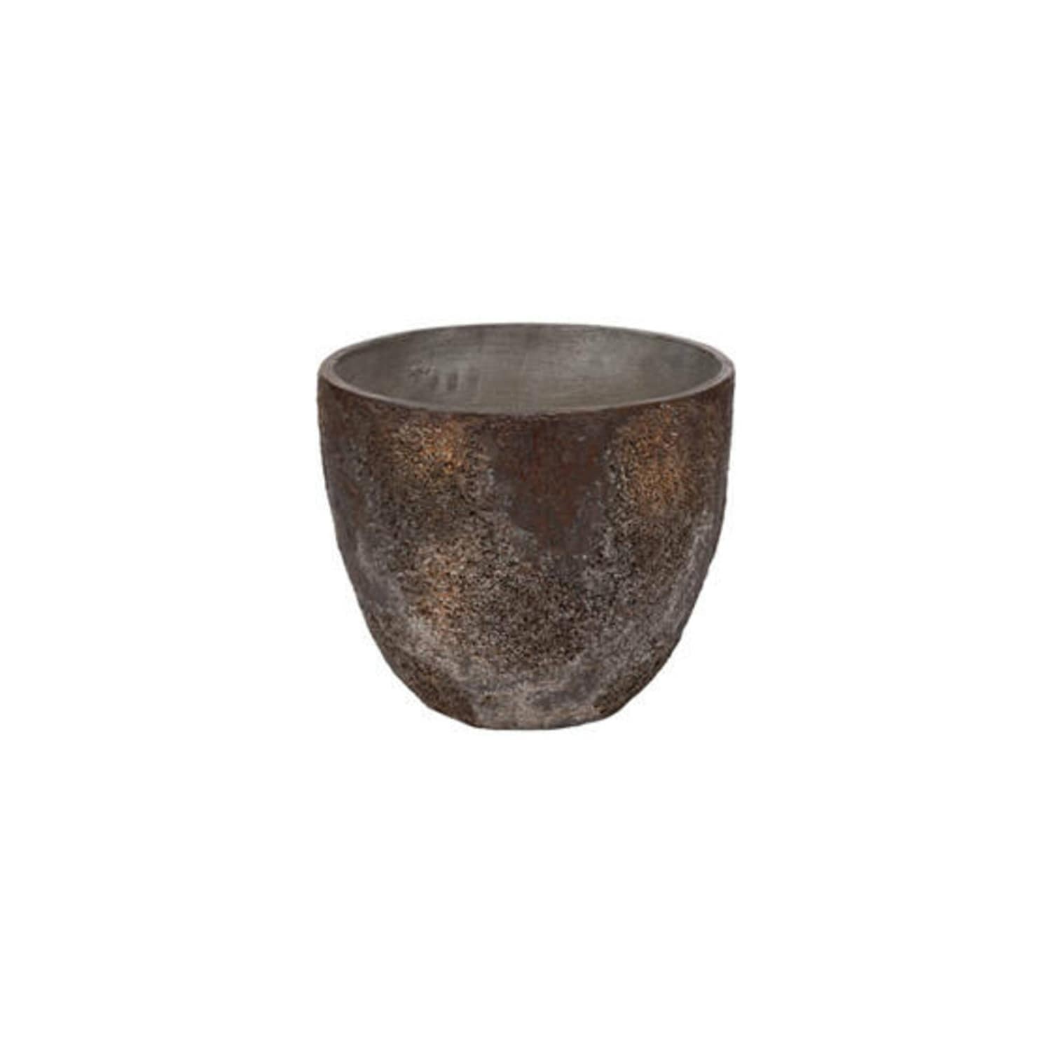 Pottery Pots R1159-44-19 Round 19.69-in W Extra Large Brown Stone Indoor/Outdoor Planter with Drainage Holes