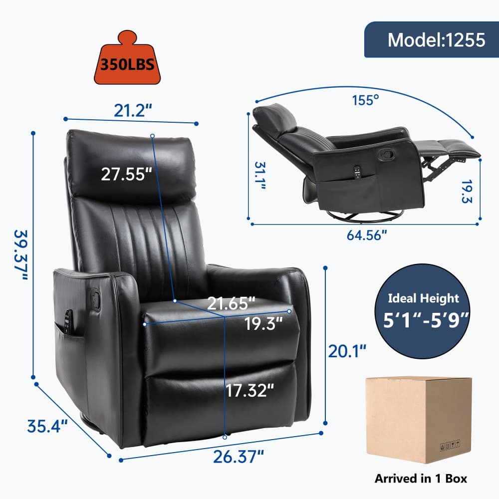Coolbibila MAVIS-RECLINER-BLACK chairs - View #3