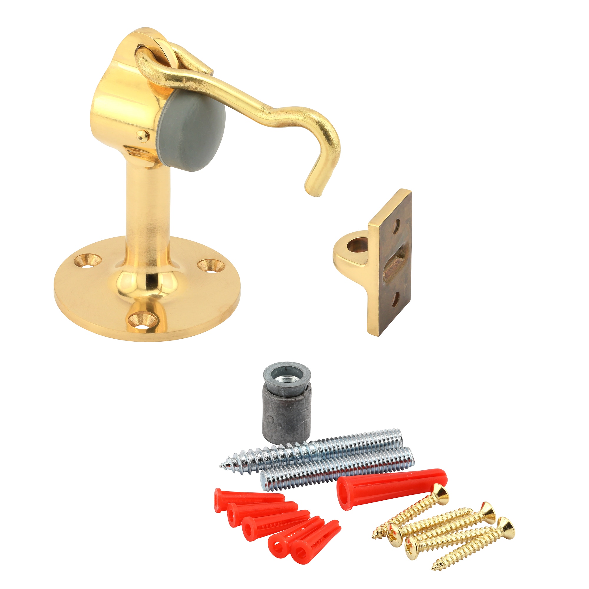 Prime-Line J 4601 3-in Polished brass Floor Door Stop