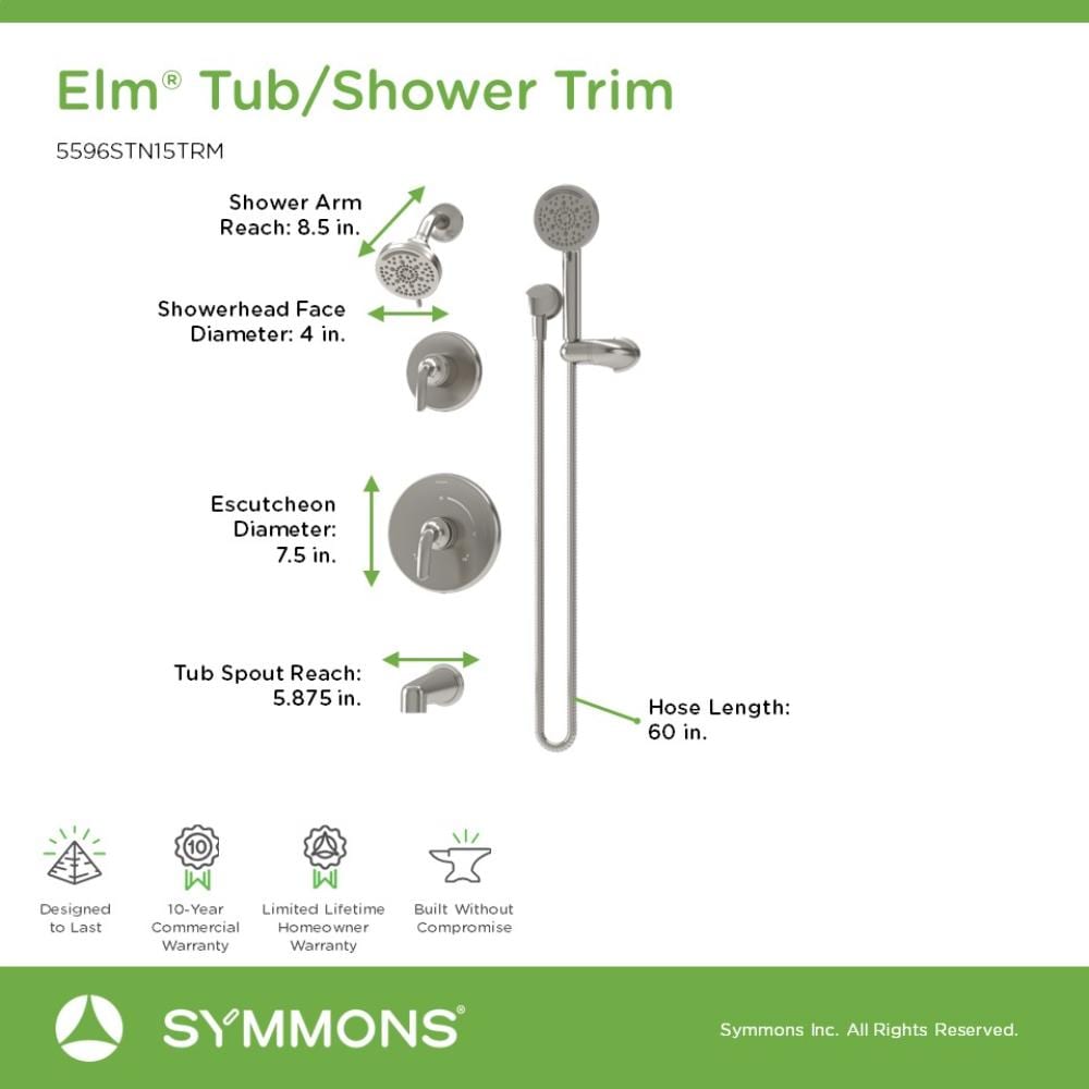 Symmons 5596STN15TRM Tub-Shower-Faucets - View #2