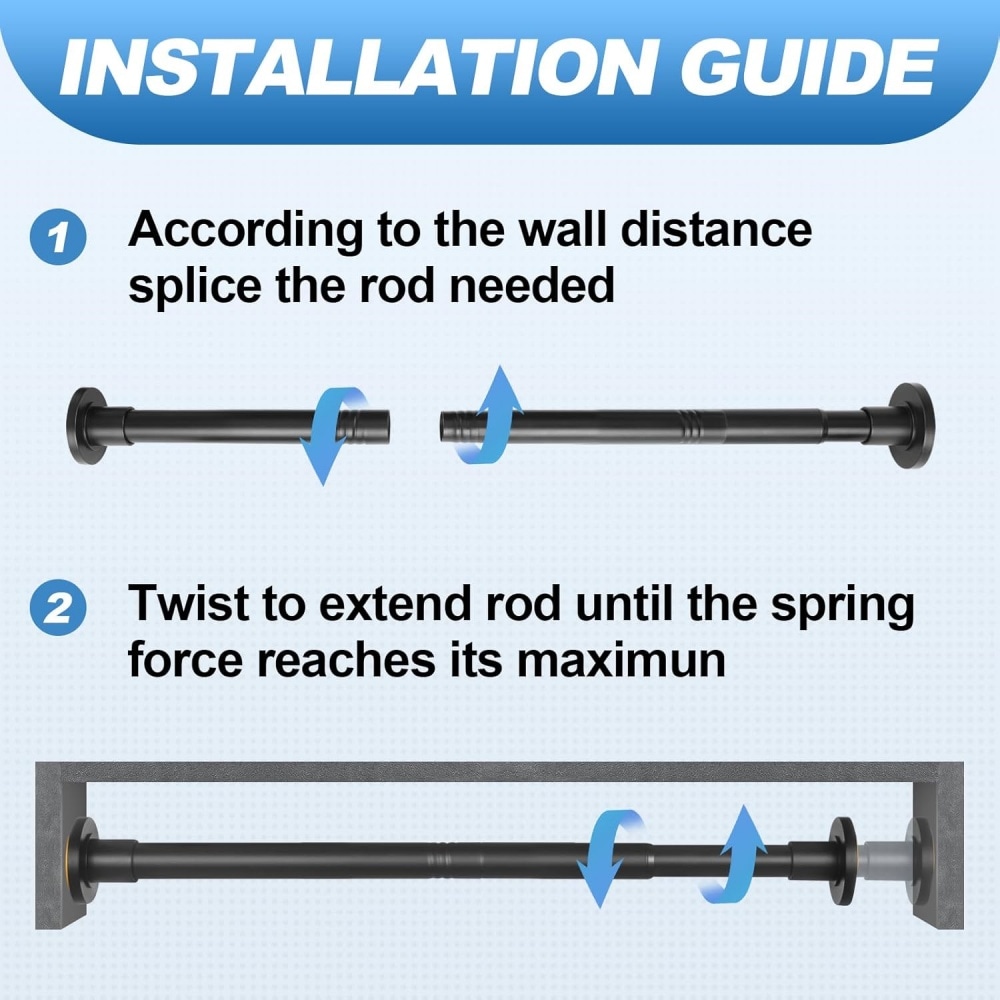 DYHOME SCR06-2-BK Shower-Rods - View #3