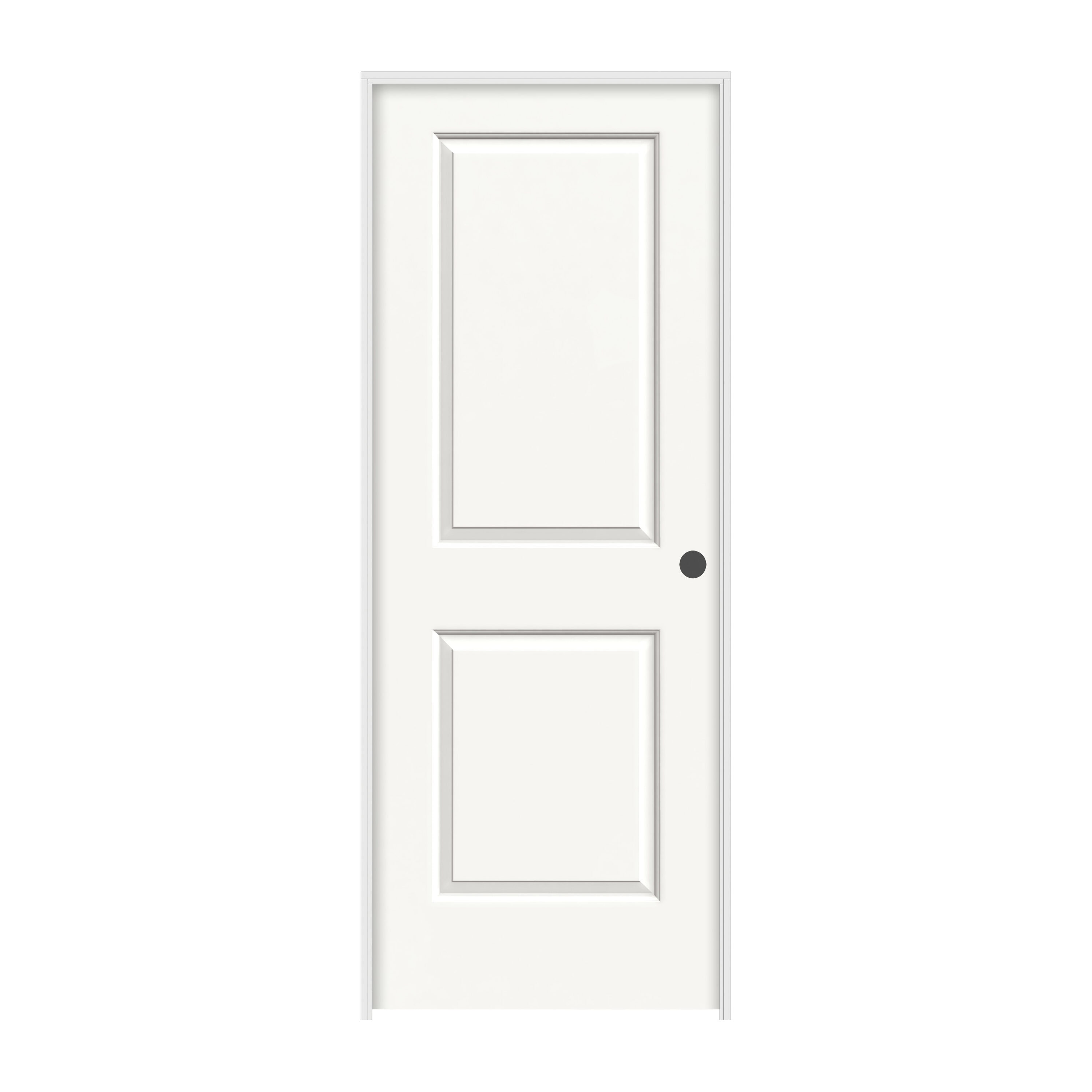 JELD-WEN 36-in x 80-in White Hollow Core 2-panel Square Left Hand Smooth Prefinished Molded Composite Flat Jamb Single Prehung Interior Door -  JW225700382