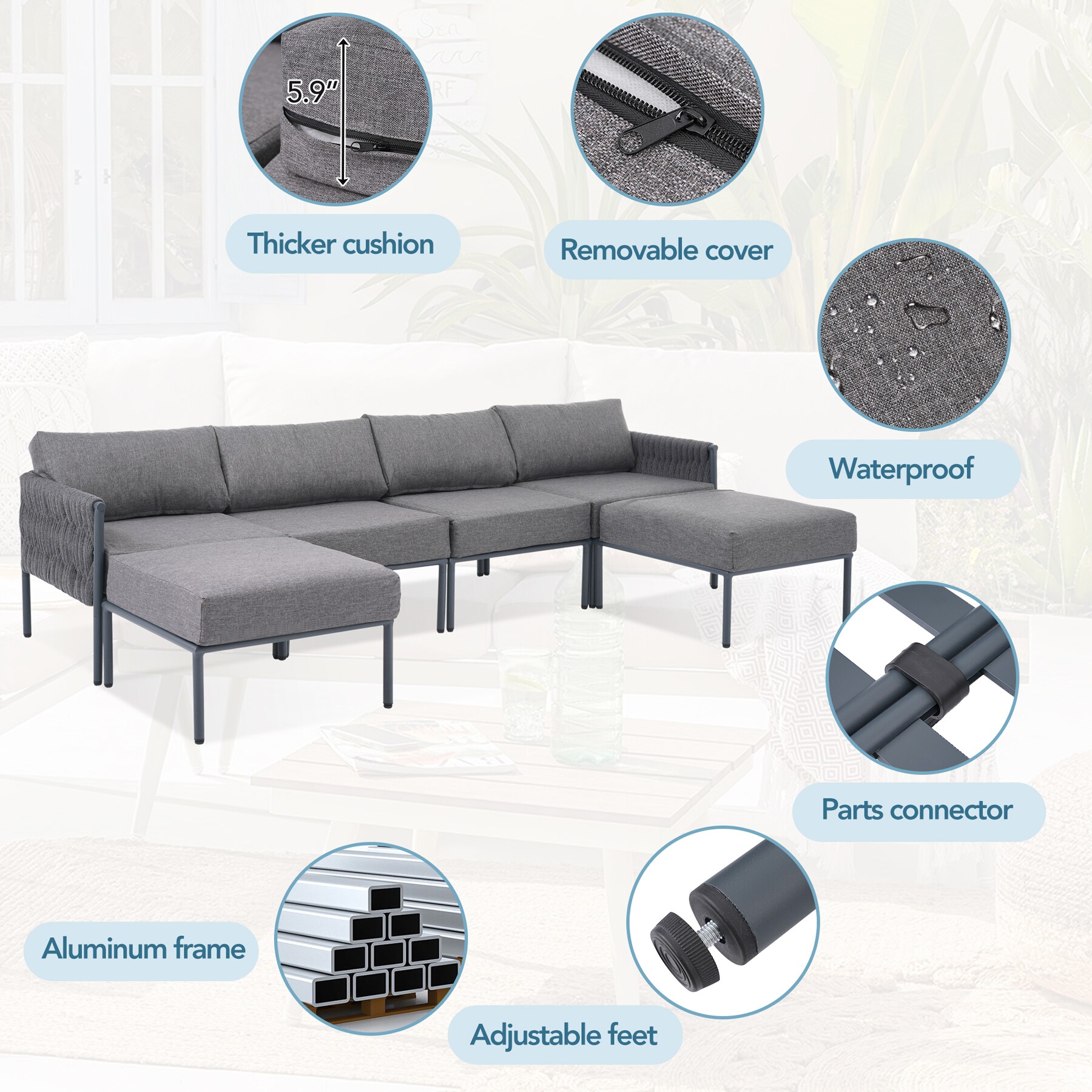 ModernLuxe L-FG201226AAE Patio-Conversation-Sets - View #3