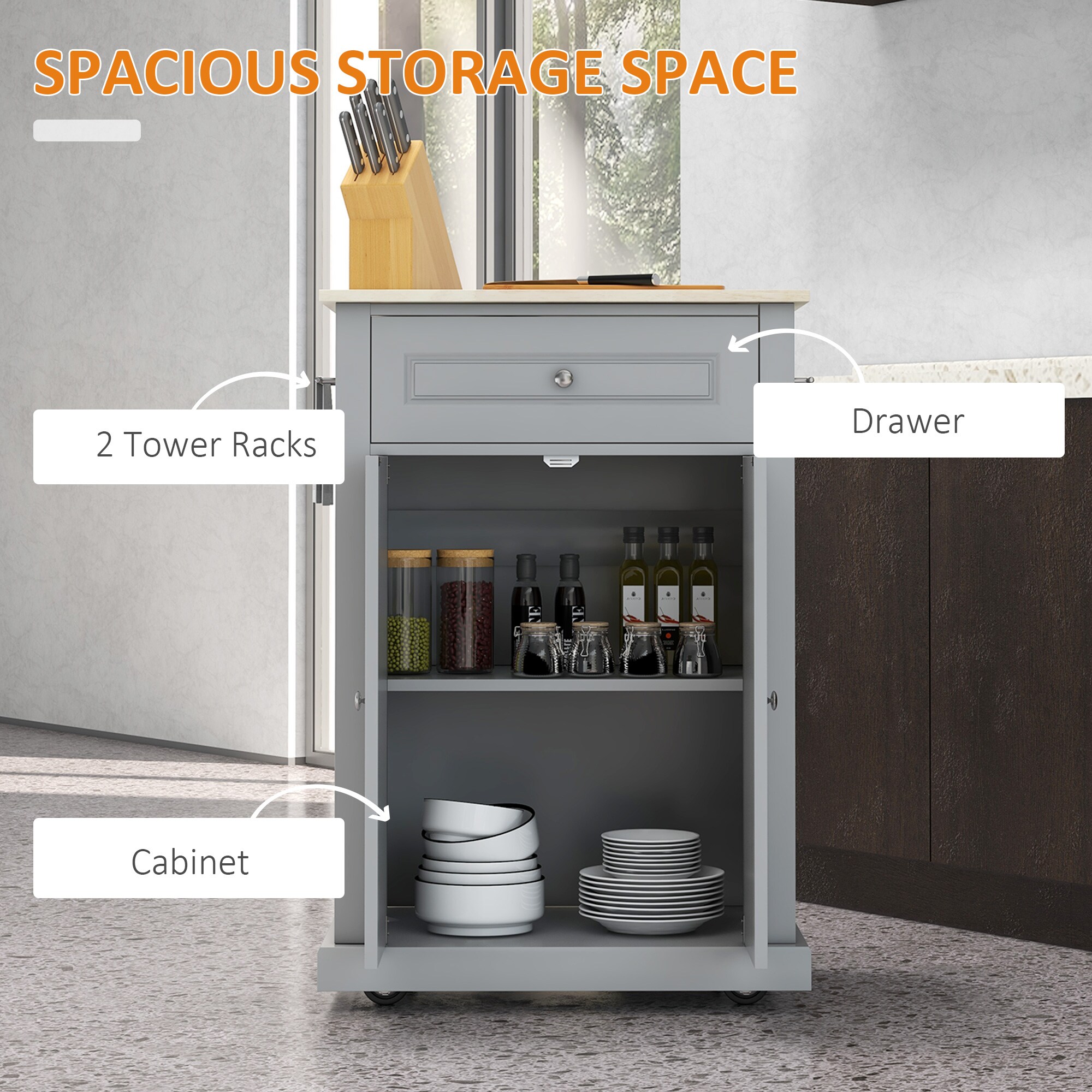 HomCom 801-216GY Kitchen-Furniture - View #5