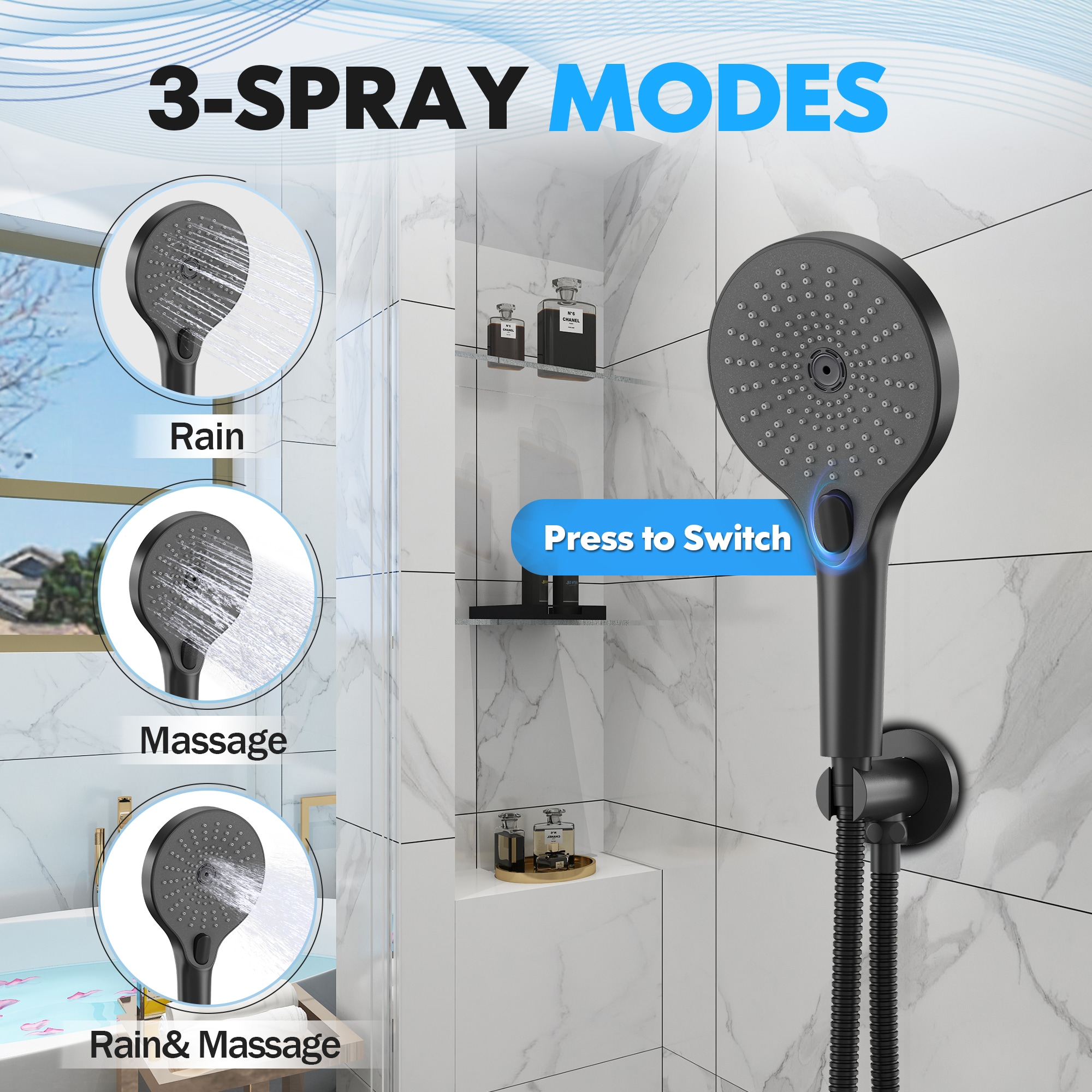 CASAINC CS3602-16BG Showerhead-Bar-Panels - View #5