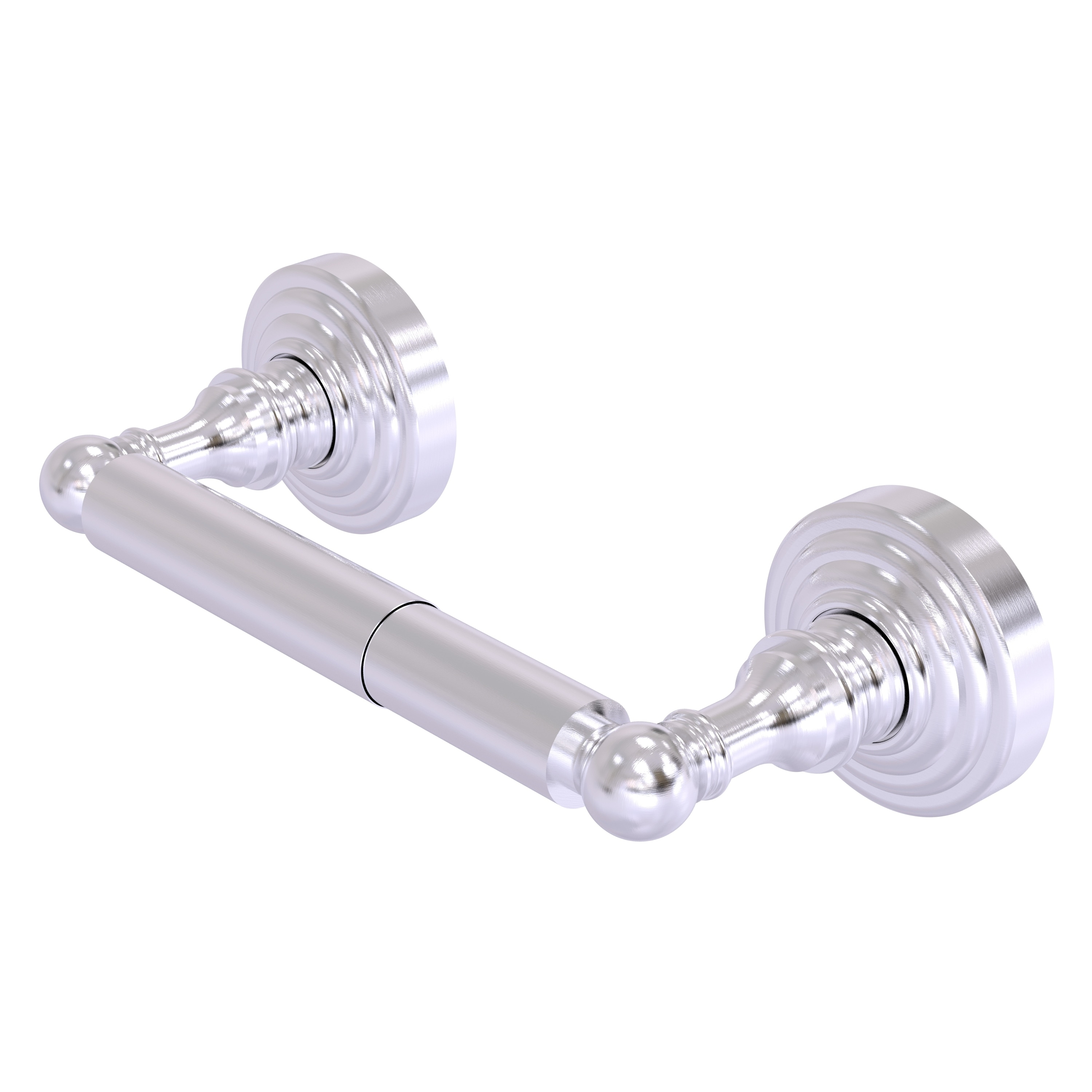 Allied Brass WP-24-SCH Waverly Place Satin Chrome Wall mount Double post Toilet Paper Holder 1 -Rolls