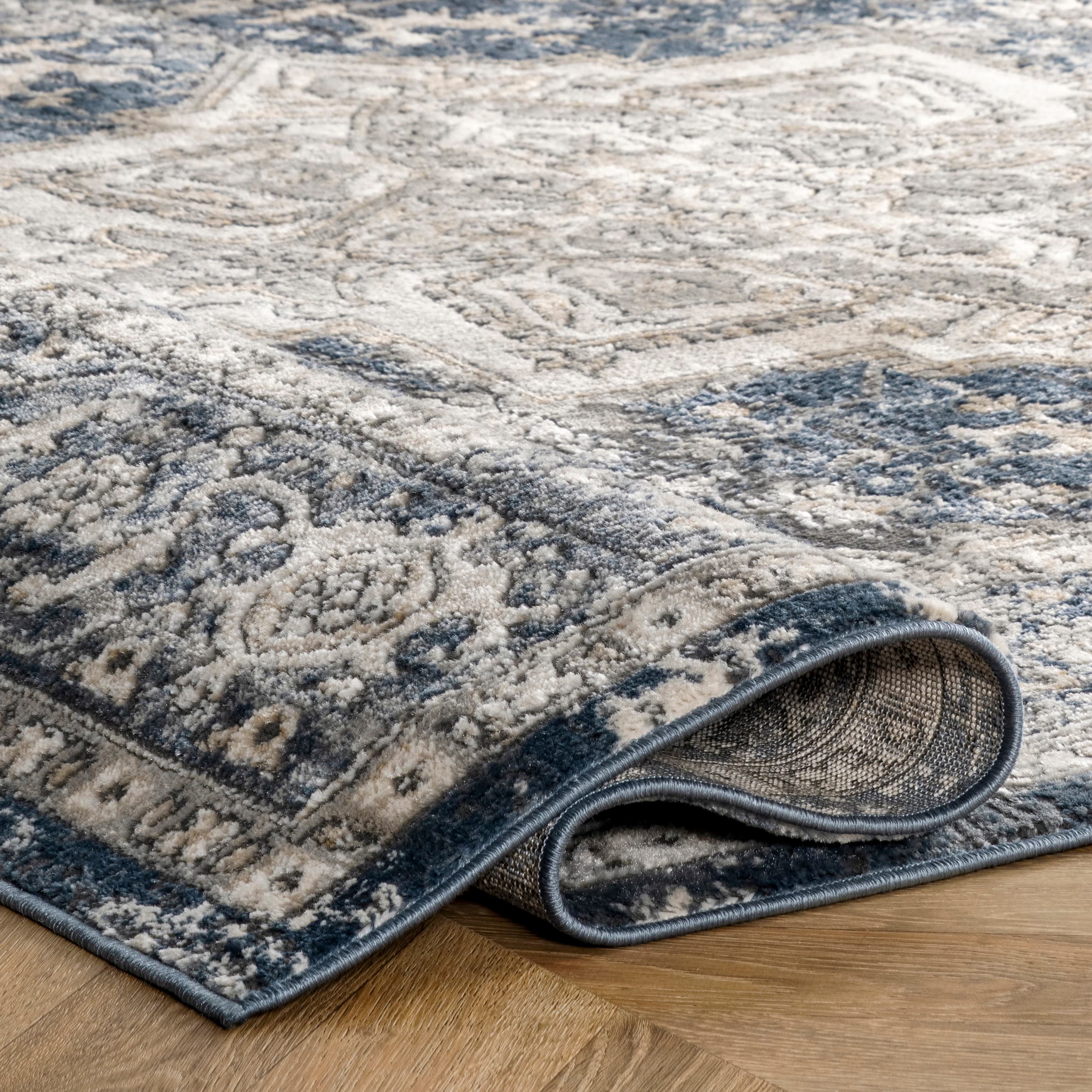 nuLOOM Darcie 9 X 12 (ft) Blue Indoor Medallion Area Rug in the Rugs ...