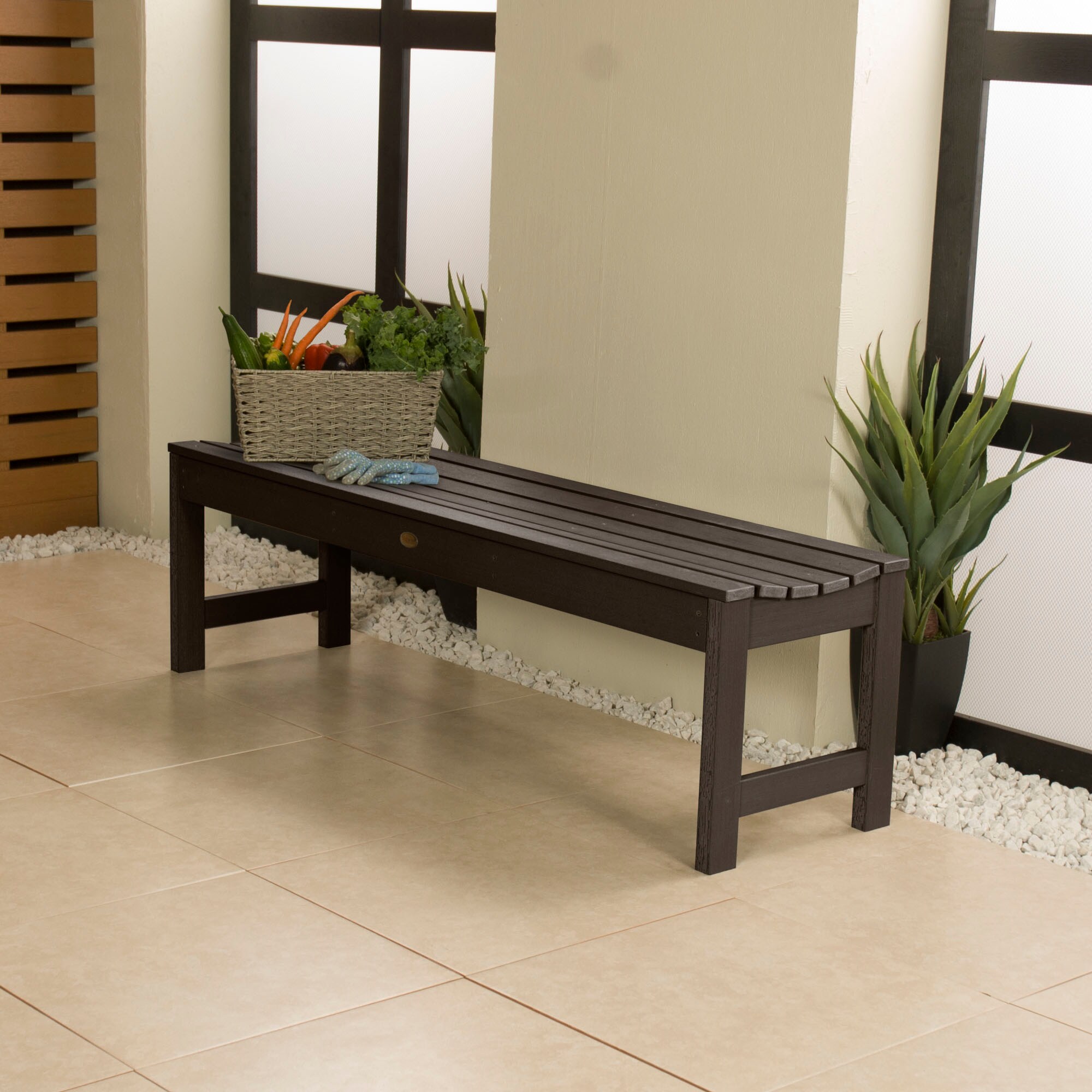 highwood AD-BENN1-ACE Lehigh 46.13-Inches W x 17.19-Inches H Weathered Acorn Plastic Traditional Bench