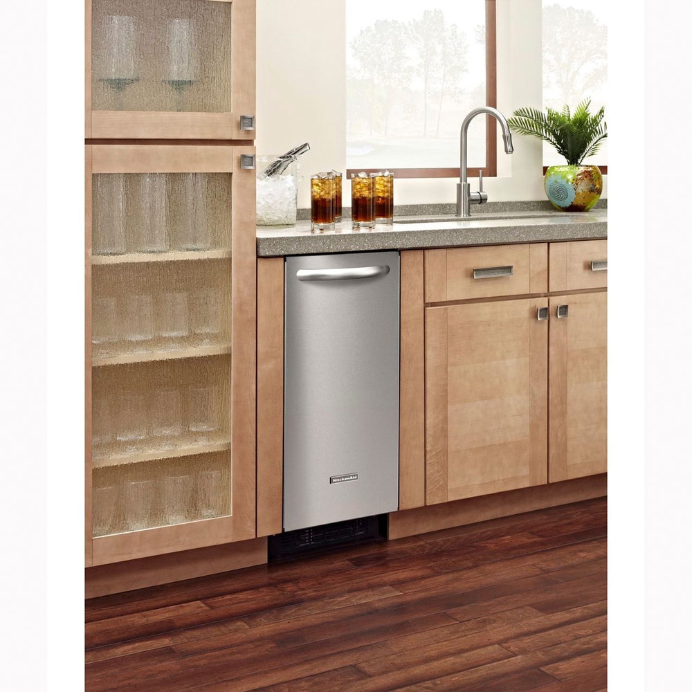 KitchenAid KUIC15NLTS 15 Automatic Ice Maker with 25 lb Storage Capacity &  50 lb Ice Production per Day: Left-Swing Door