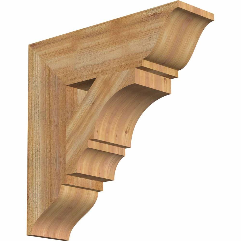 Ekena Millwork BKT06X22X22BOA01RWR Balboa traditional rough sawn 6-in x 22-in x 22-in Western red cedar Brown Wood Standard bracket